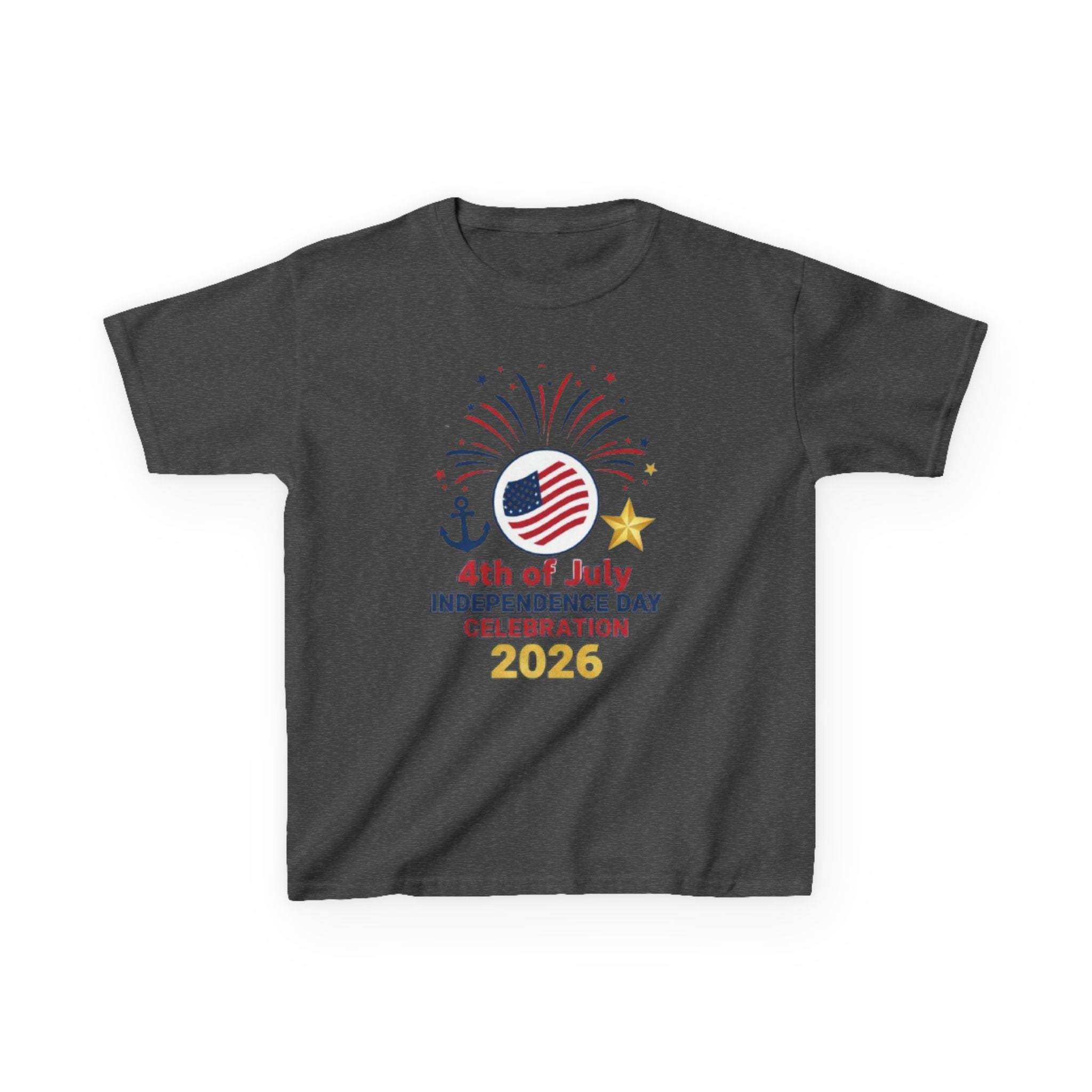 Kids Tee — 4th of July Fireworks American Flag Design