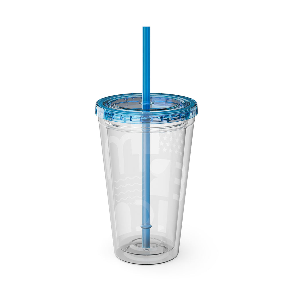 Patriotic Sunsplash Tumbler with Straw — 16oz