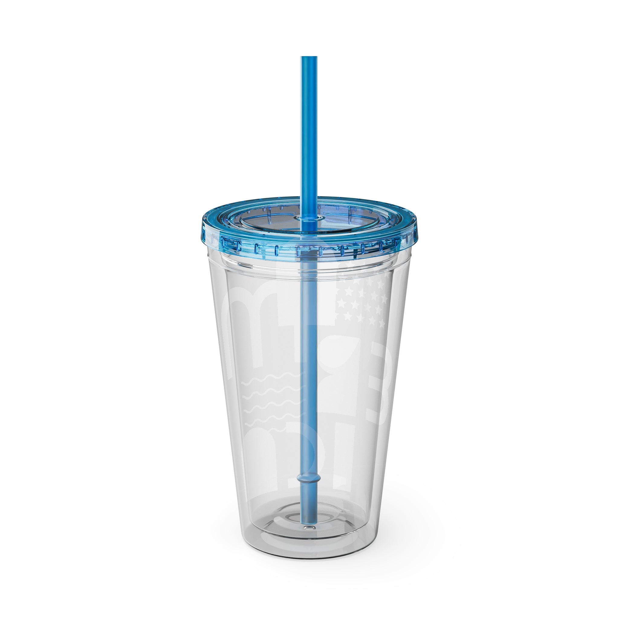 Patriotic Sunsplash Tumbler with Straw — 16oz