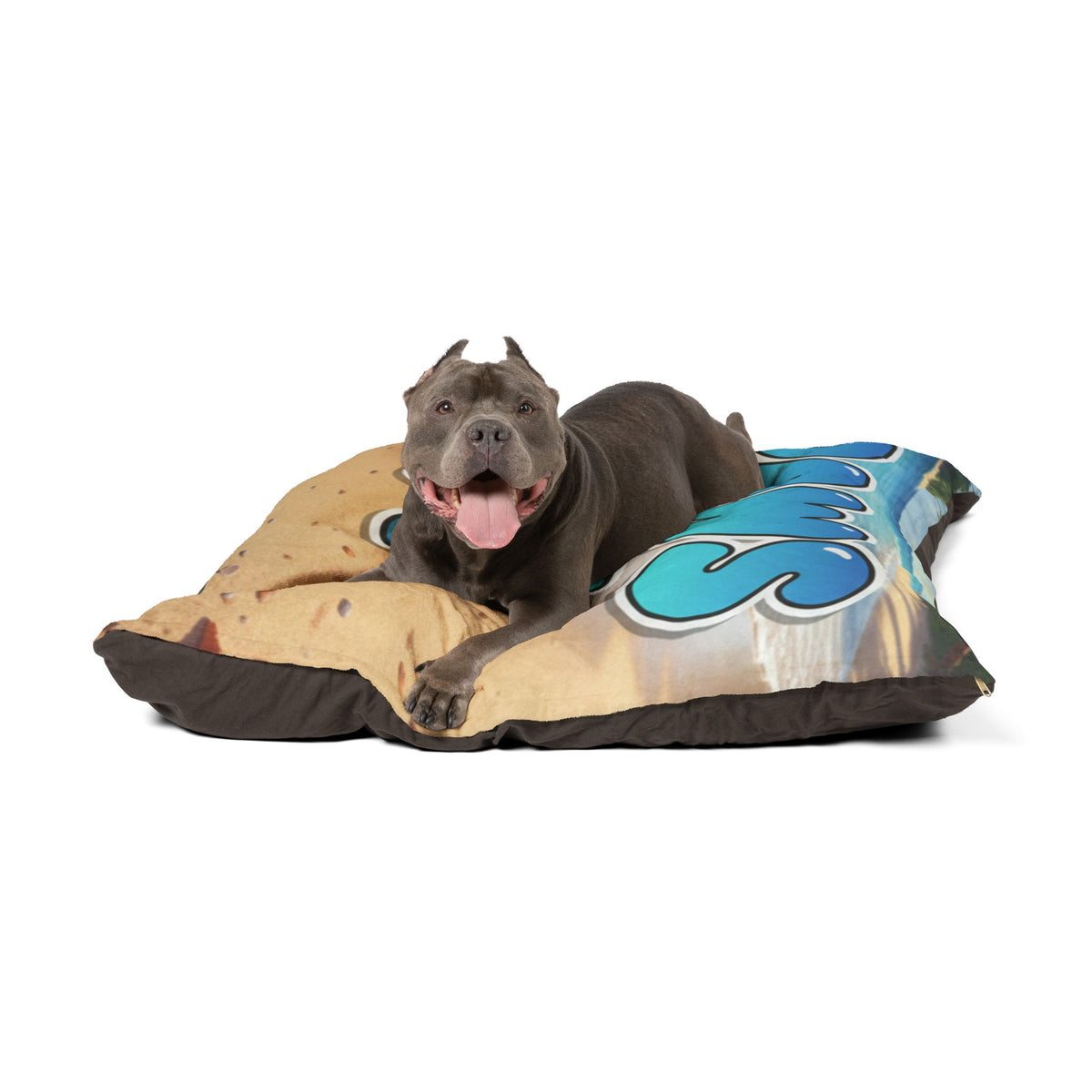 Paws Off Beach Pet Bed — Funny Sand & Ocean Pet Bed