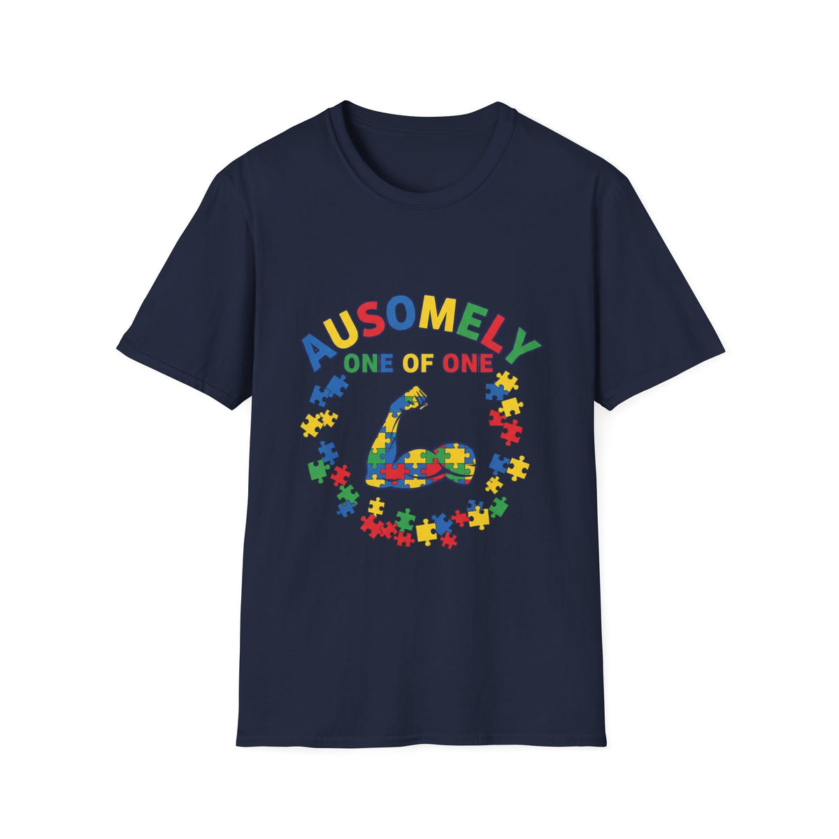 T-Shirt — “Ausomely One of One” Colorful Autism Awareness Tee