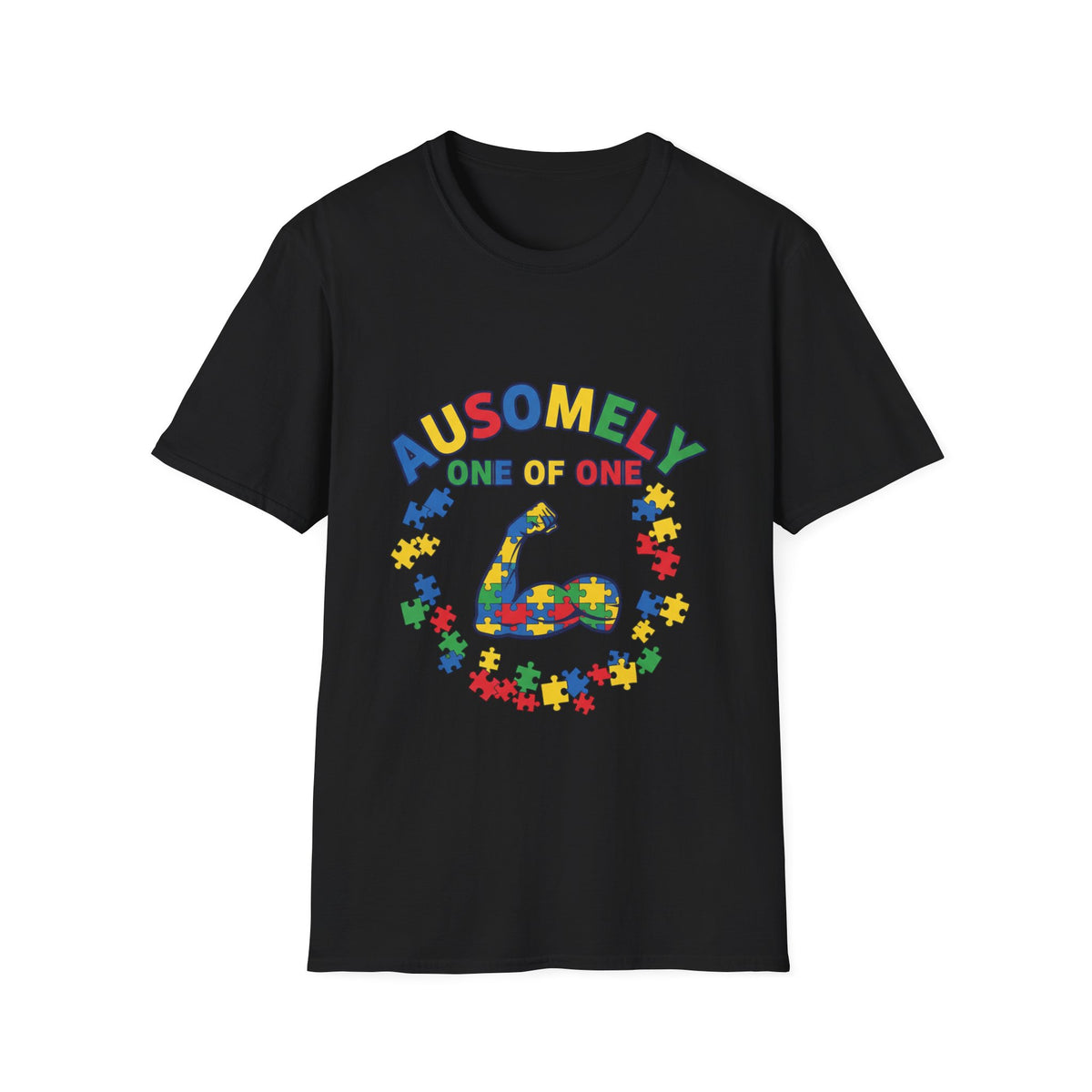 T-Shirt — “Ausomely One of One” Colorful Autism Awareness Tee