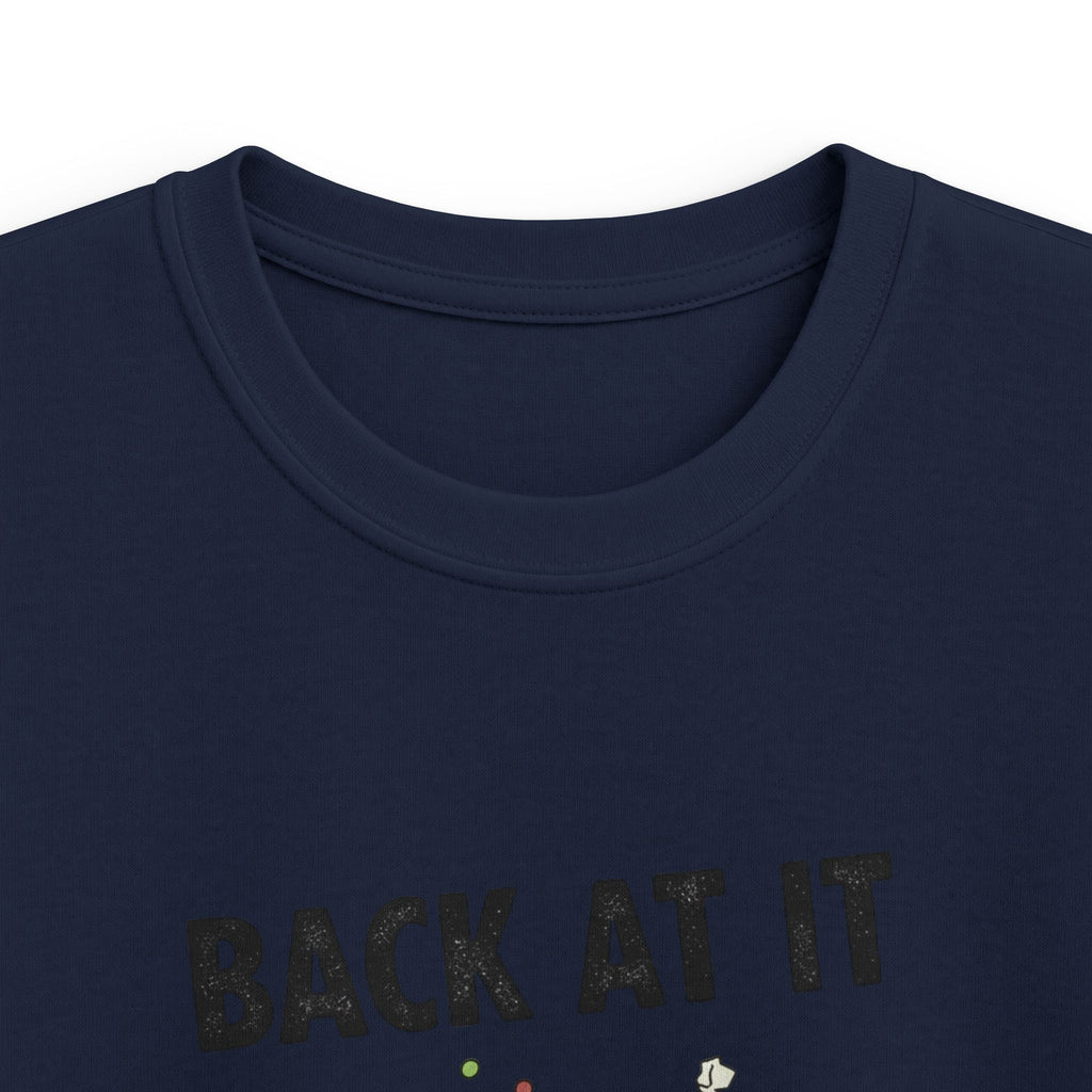 Kids Tee — "Back At It" Colorful Skate & Music Doodle Graphic