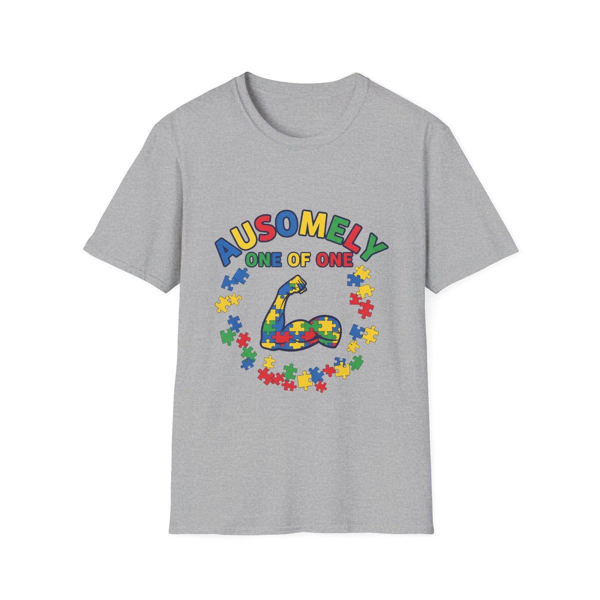 T-Shirt — “Ausomely One of One” Colorful Autism Awareness Tee