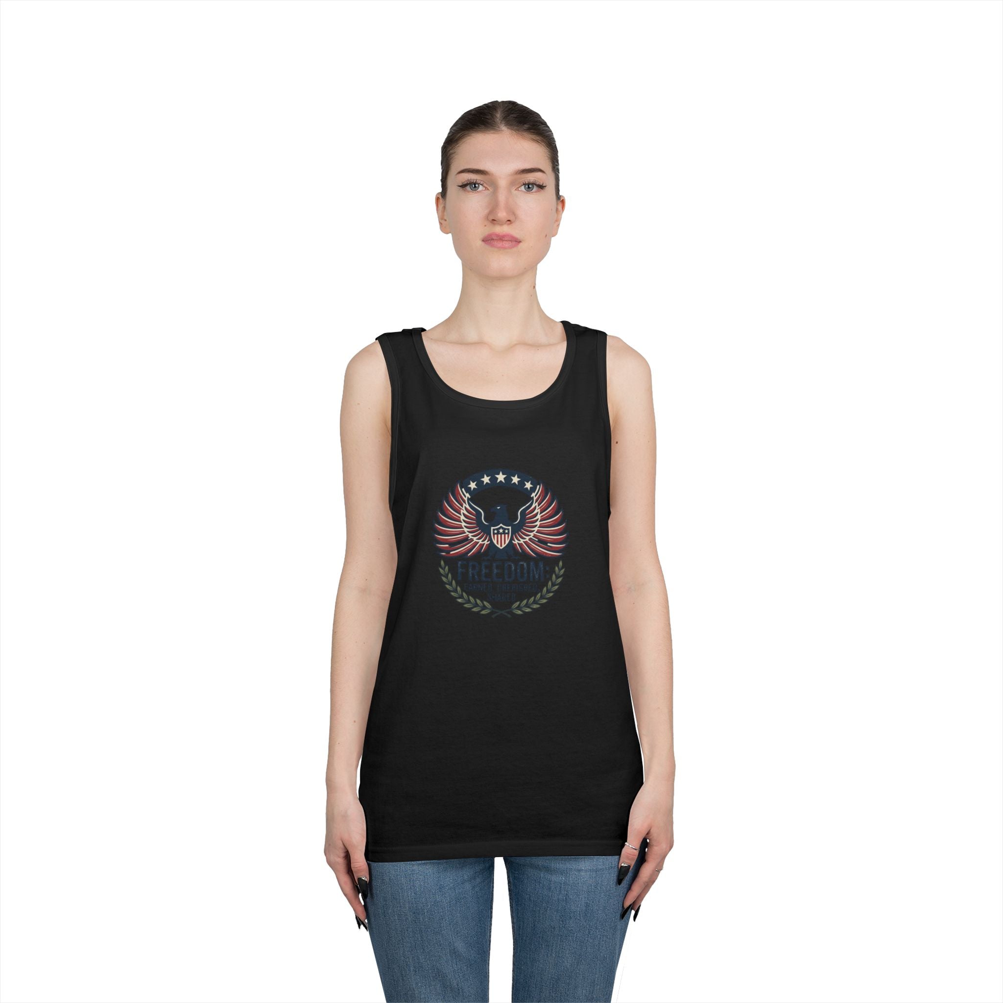 Freedom Eagle Tank Top — Patriotic Fireworks Graphic