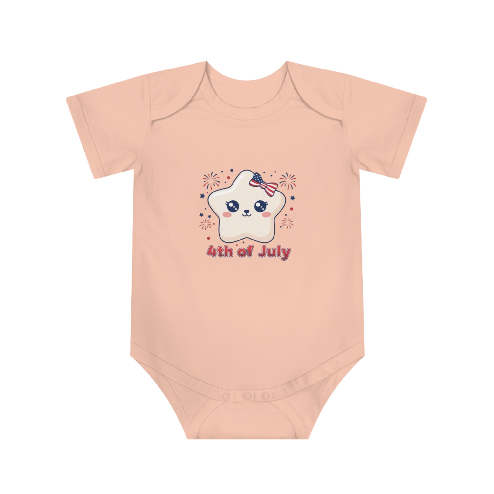 Kawaii Star 4th of July Baby Bodysuit — White Star