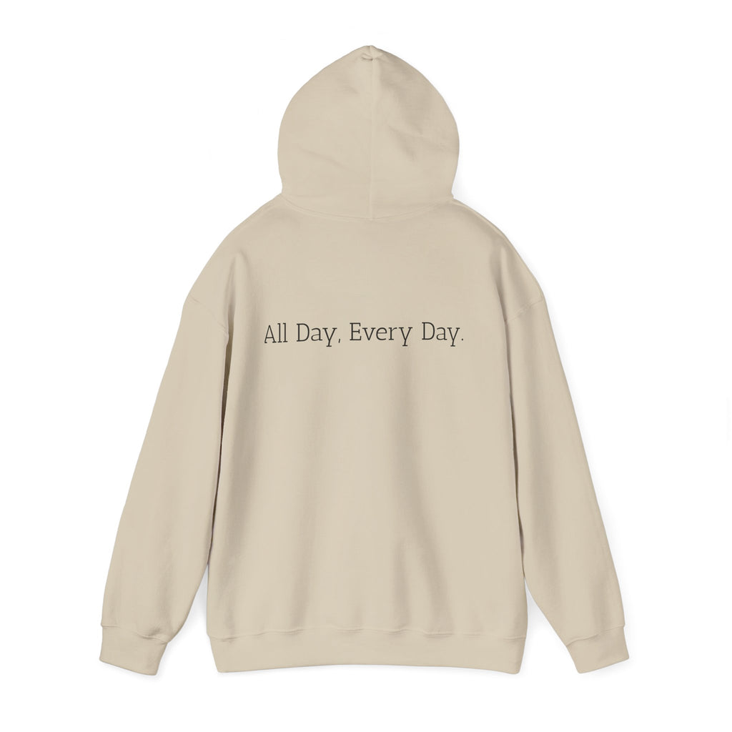 God's Problem Hoodie — "God's Problem" Front, "All Day, Every Day." Back | Minimal Faith Statement Sweatshirt