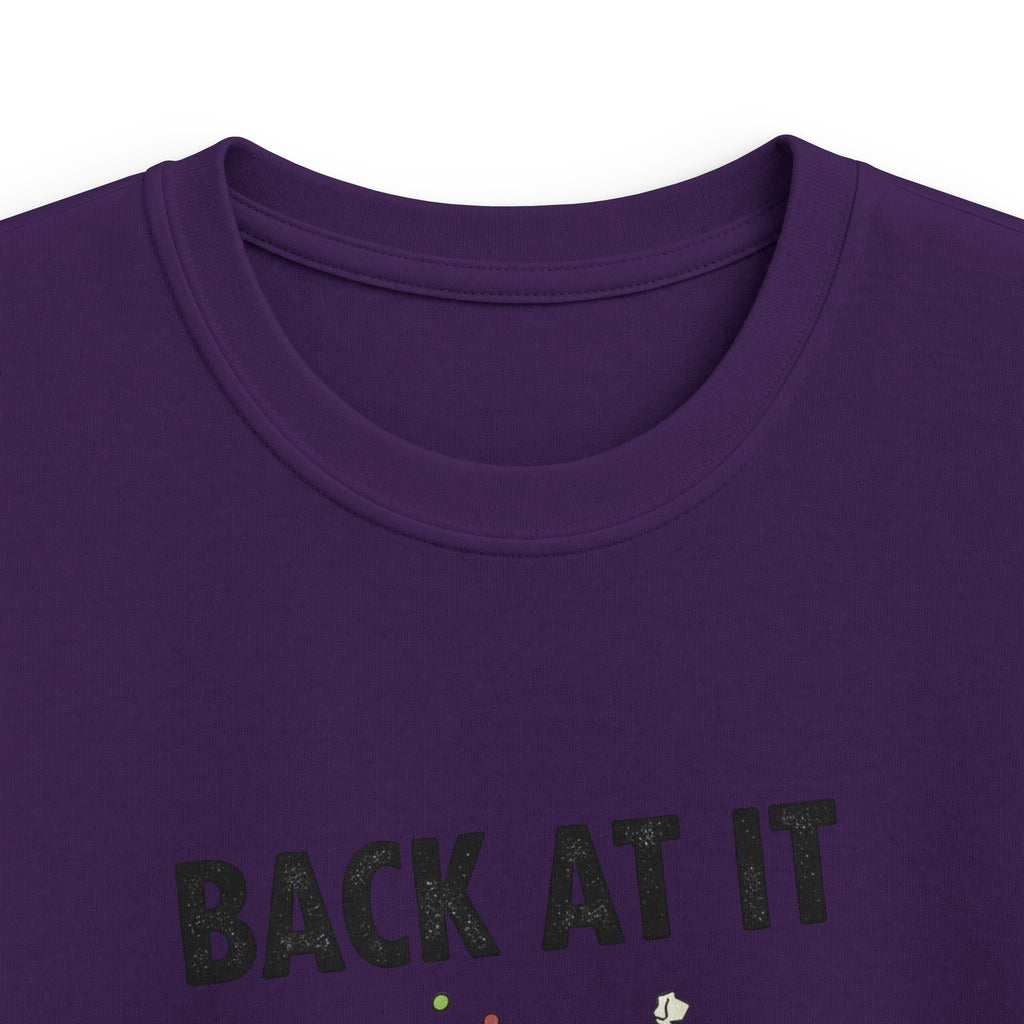 Kids Tee — "Back At It" Colorful Skate & Music Doodle Graphic
