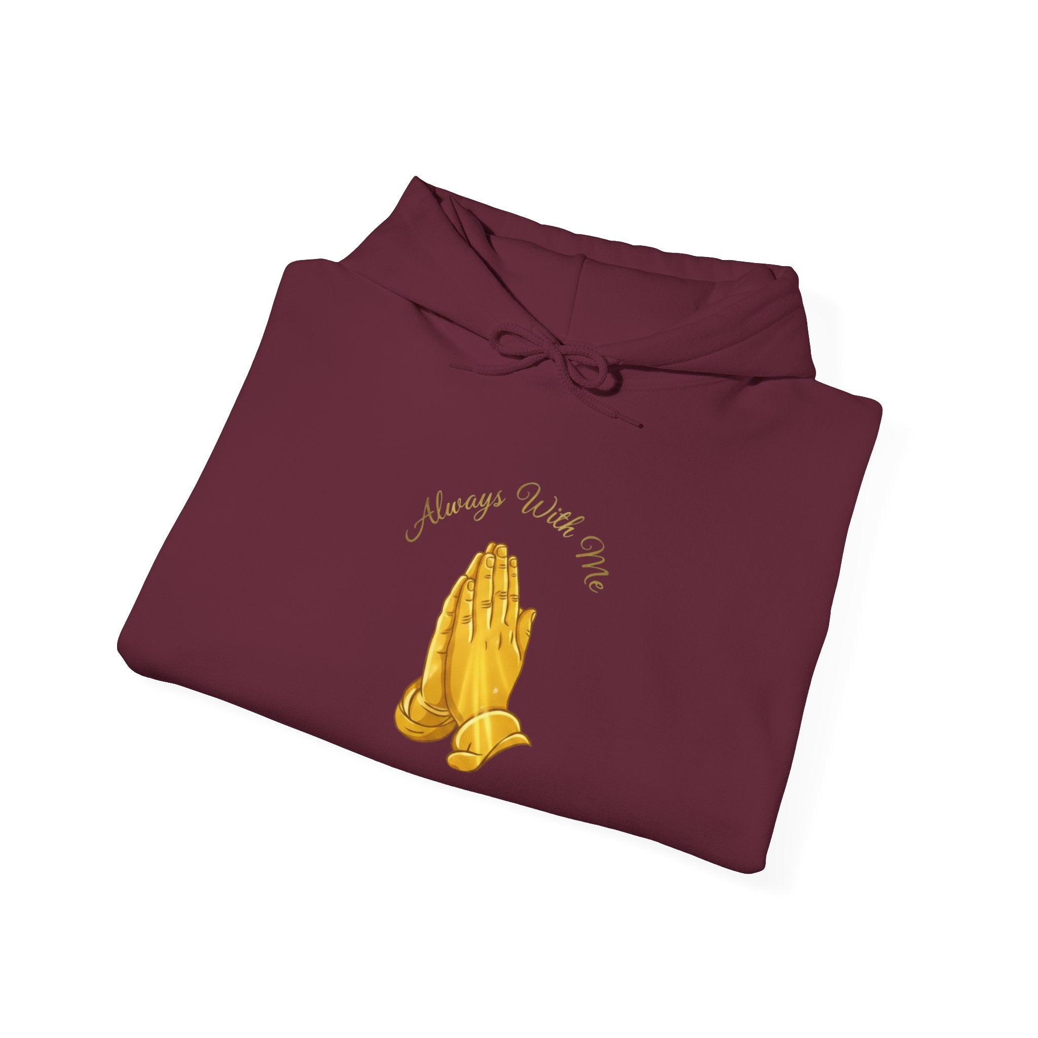"Always With Me" Golden Praying Hands Hoodie