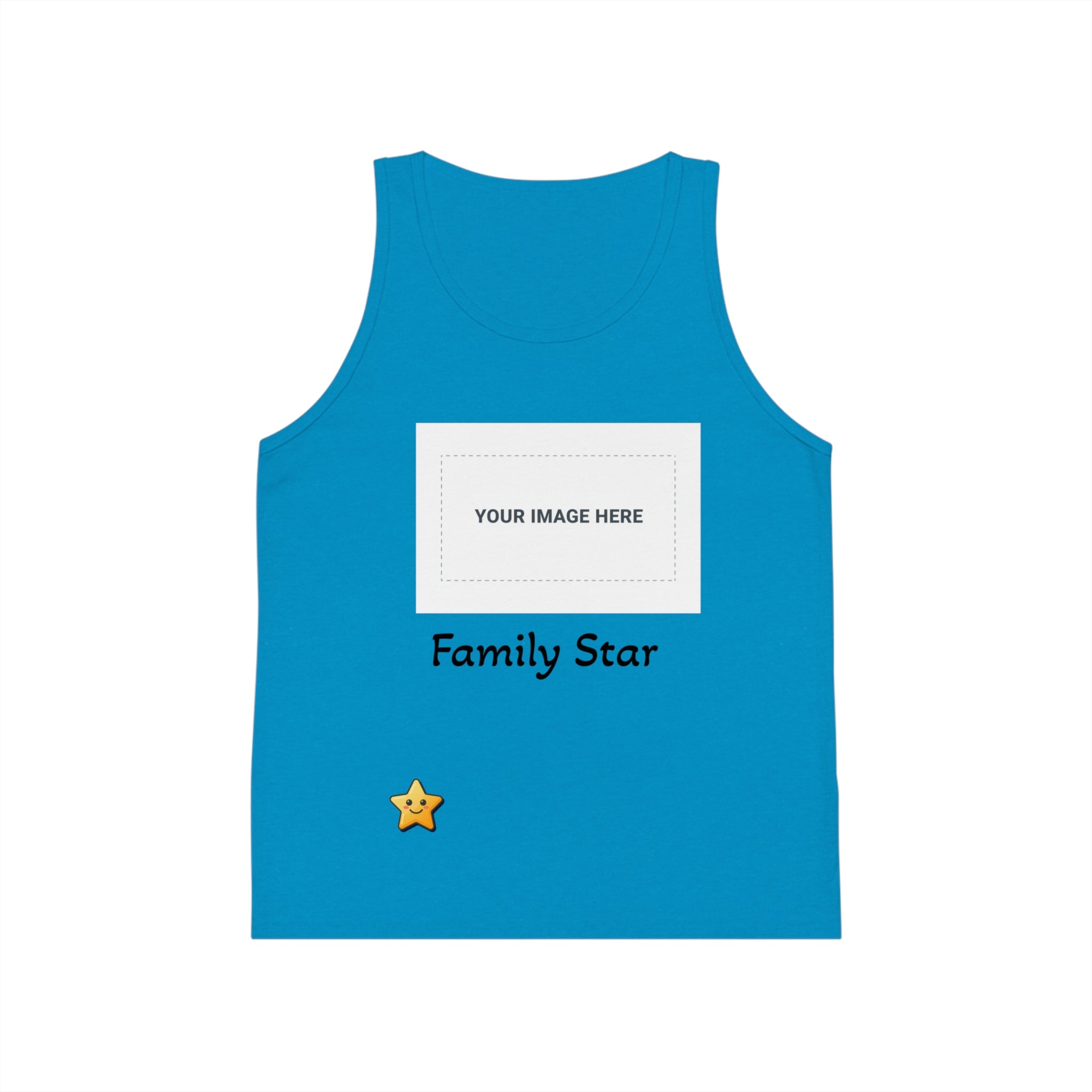 Family Star Kids Custom Photo Tank Top — Personalized Jersey Tee for Kids