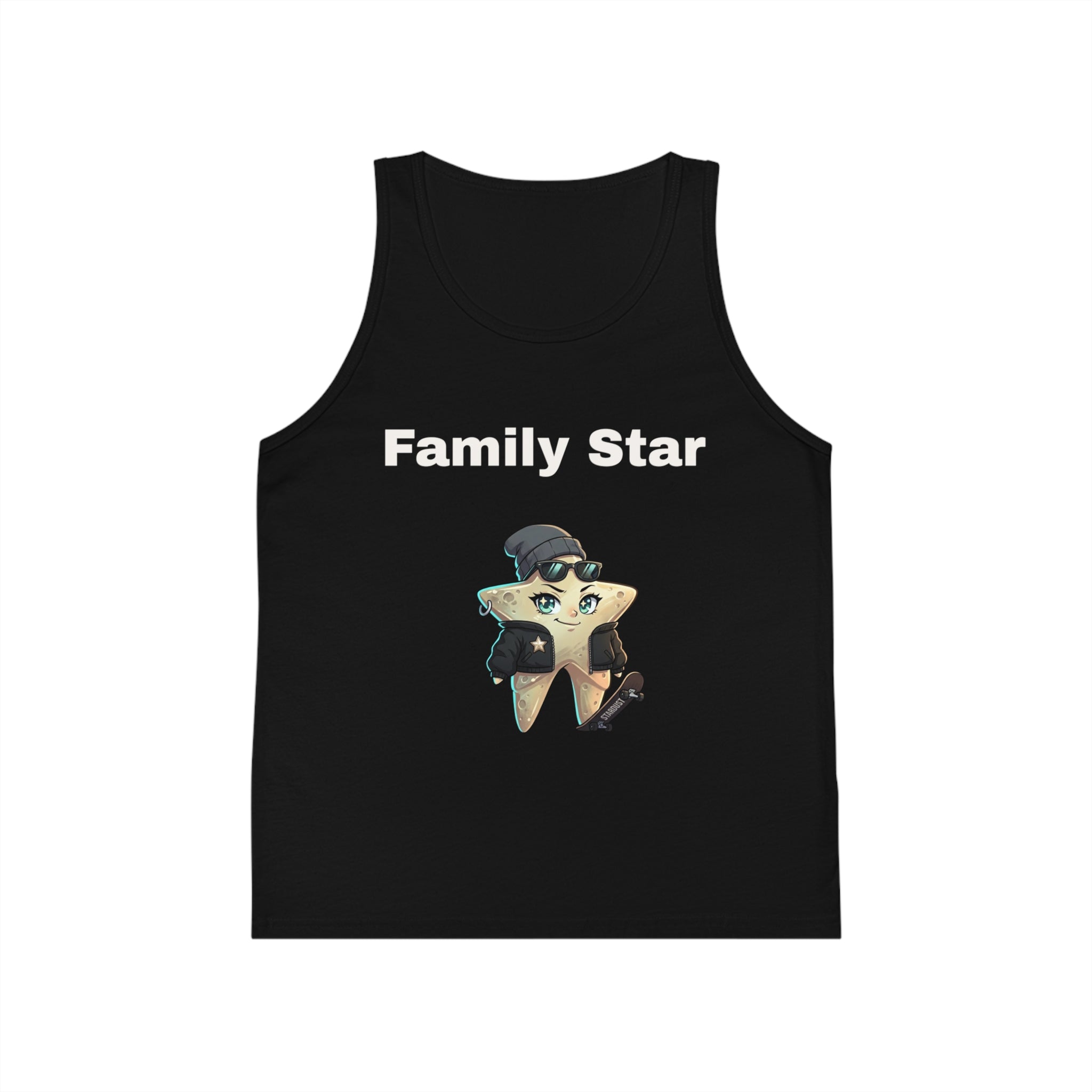 Kids' Tank Top — "Family Star" Girl Motorcycle Star Graphic