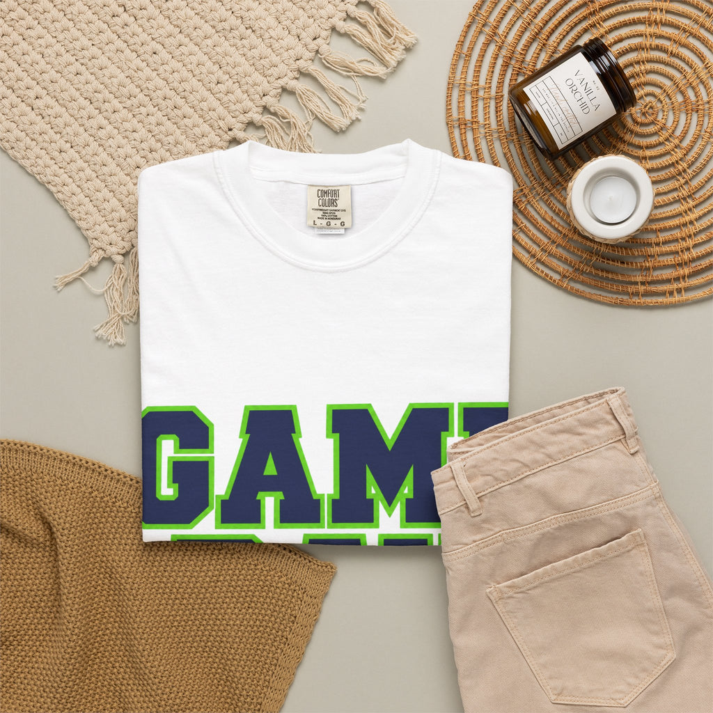 Game Day Football Shirt – Navy, Green & Silver