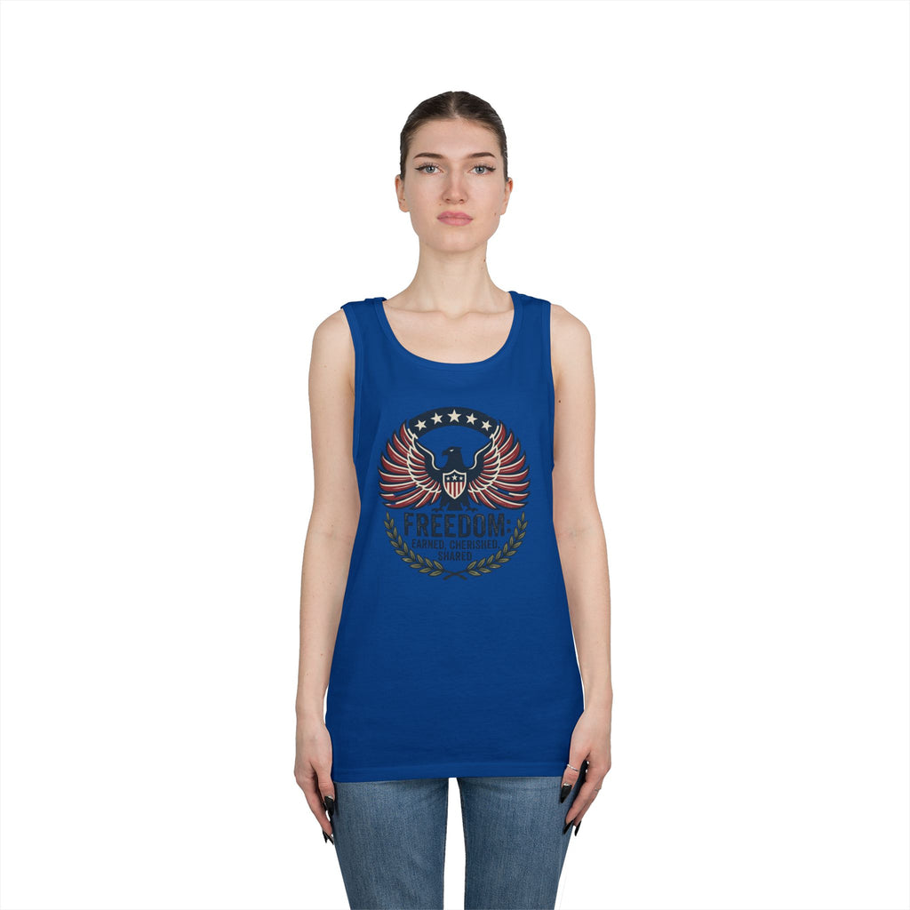 Freedom Eagle Tank Top — Patriotic Fireworks Graphic