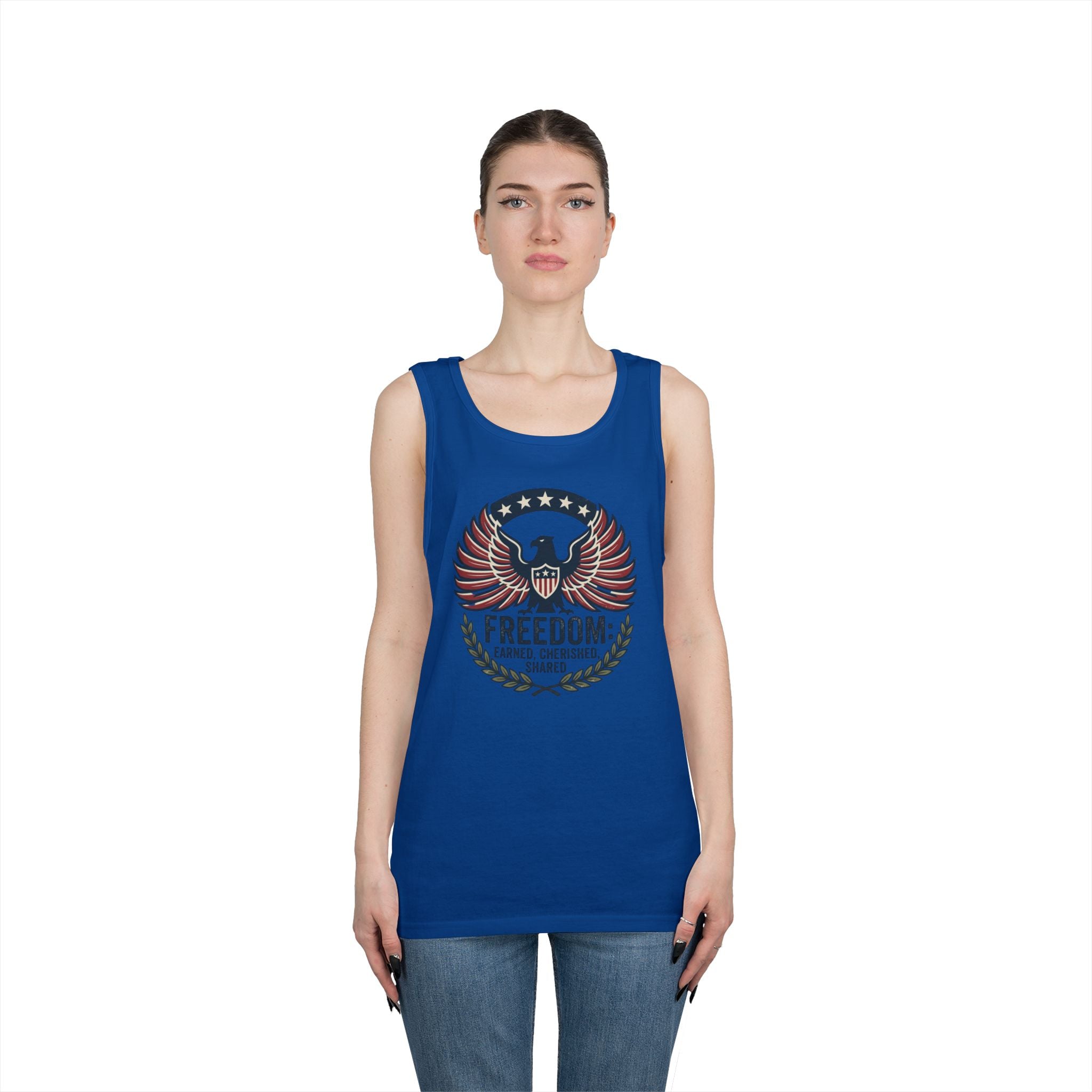 Freedom Eagle Tank Top — Patriotic Fireworks Graphic