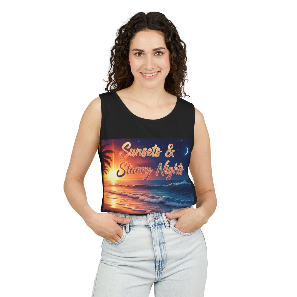 Sunsets & Starry Nights Unisex Tank Top — Beach Graphic Tee