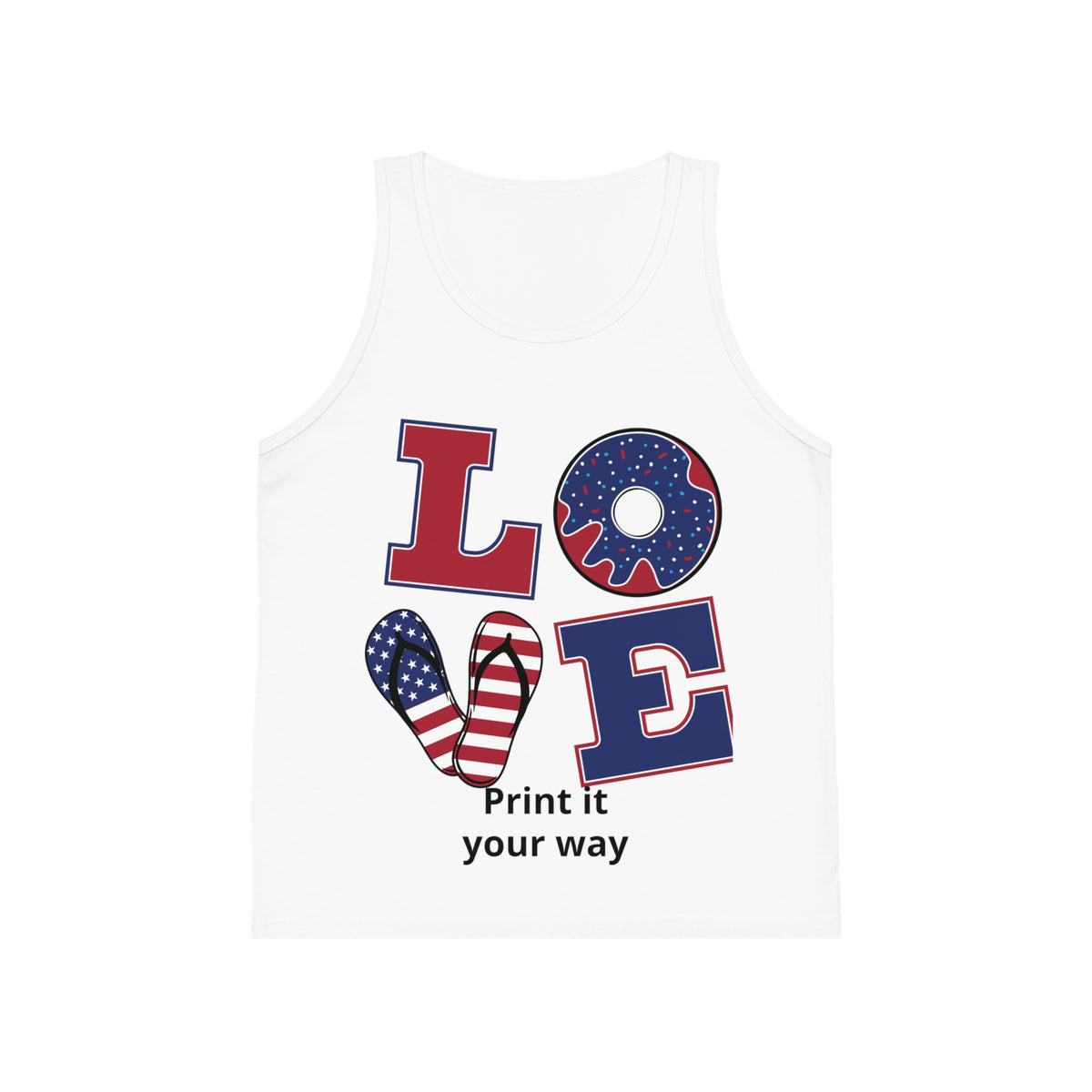 Patriotic 'LOVE' Peace Sign Kid's Jersey Tank Top