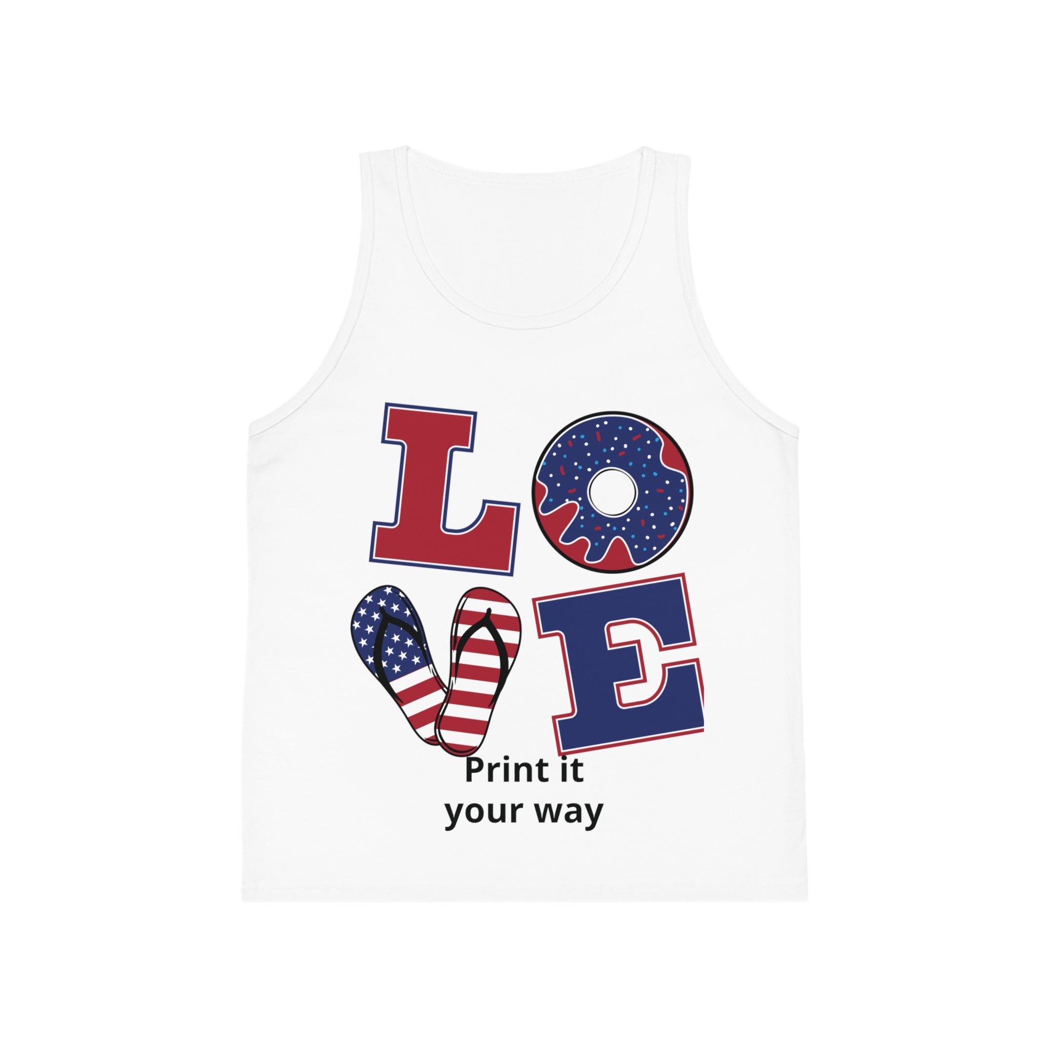 Patriotic 'LOVE' Peace Sign Kid's Jersey Tank Top