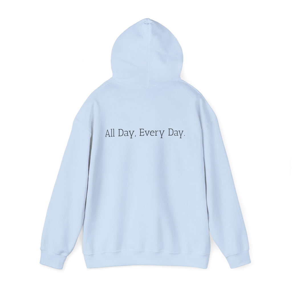 God's Problem Hoodie — "God's Problem" Front, "All Day, Every Day." Back | Minimal Faith Statement Sweatshirt