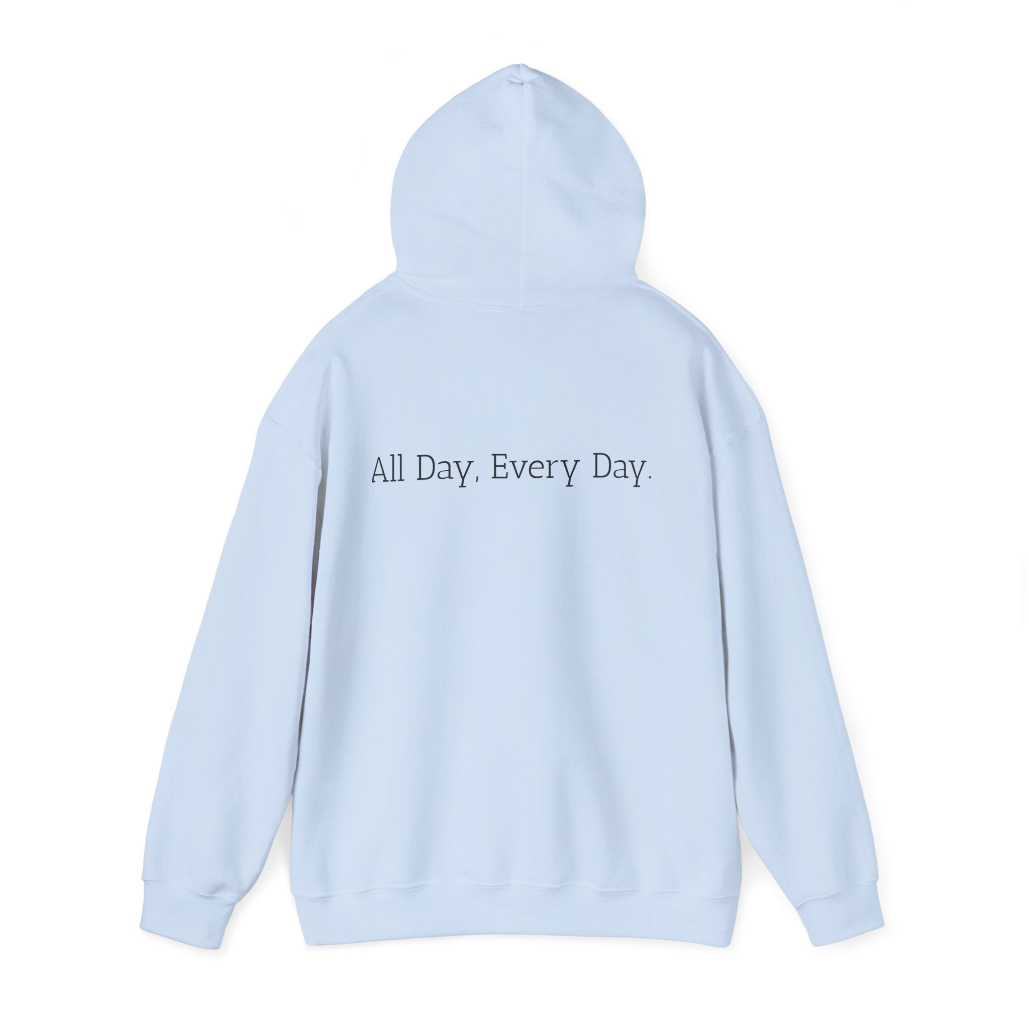 God's Problem Hoodie — "God's Problem" Front, "All Day, Every Day." Back | Minimal Faith Statement Sweatshirt