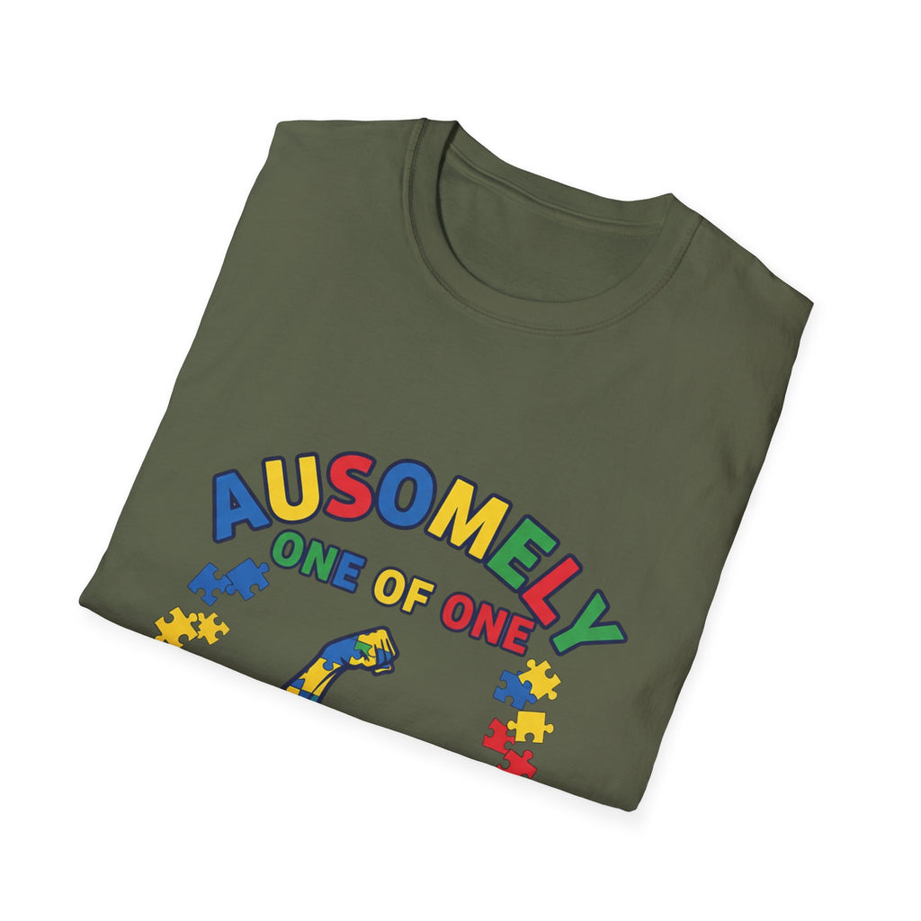 T-Shirt — “Ausomely One of One” Colorful Autism Awareness Tee