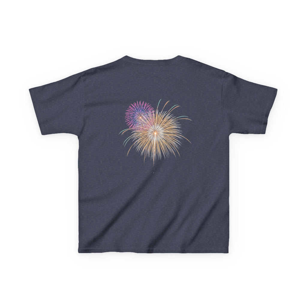 Kids Tee — 4th of July Fireworks American Flag Design