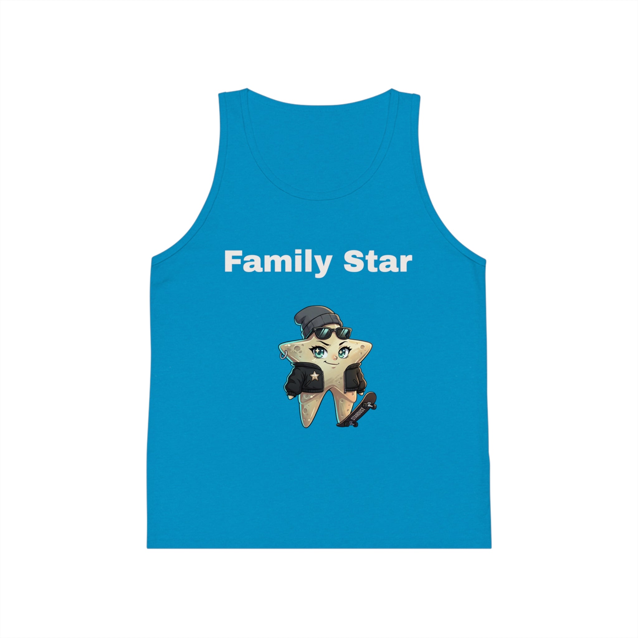 Kids' Tank Top — "Family Star" Girl Motorcycle Star Graphic