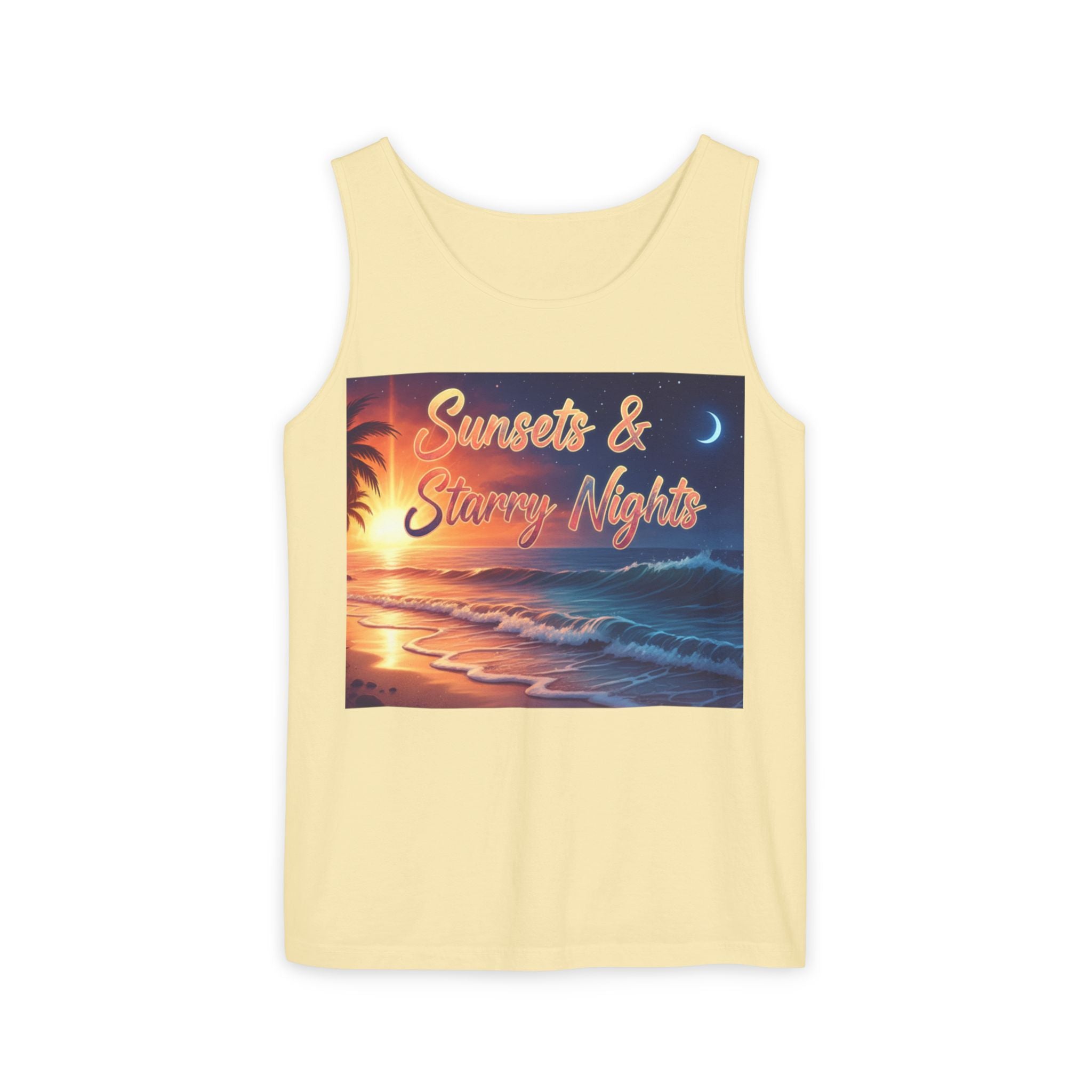 Sunsets & Starry Nights Unisex Tank Top — Beach Graphic Tee