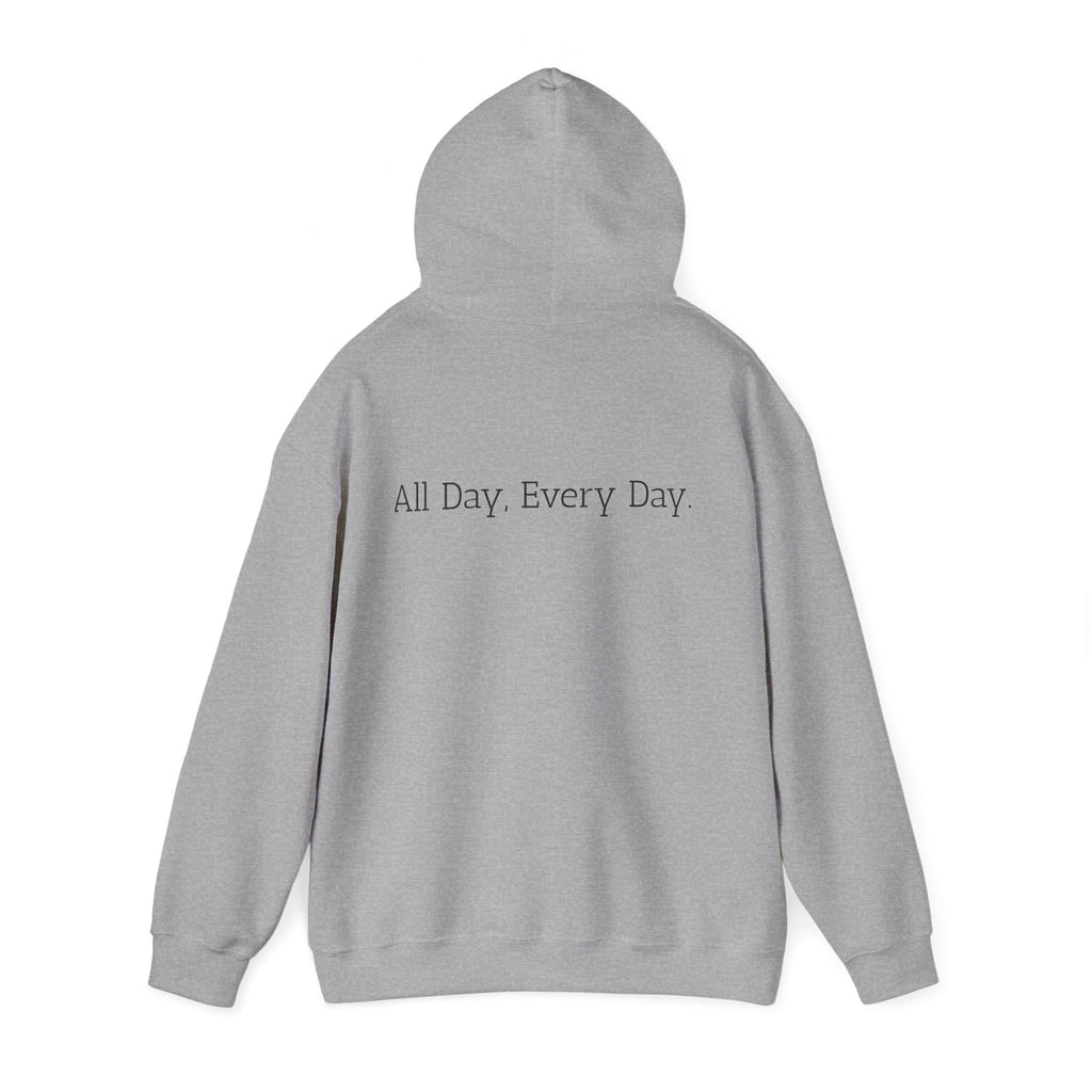God's Problem Hoodie — "God's Problem" Front, "All Day, Every Day." Back | Minimal Faith Statement Sweatshirt