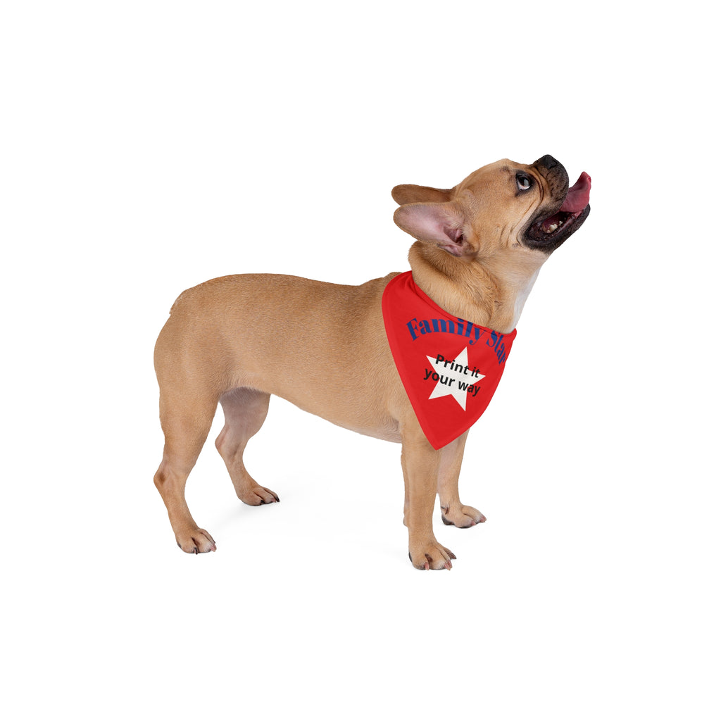 Family Star Red Pet Bandana with White Star