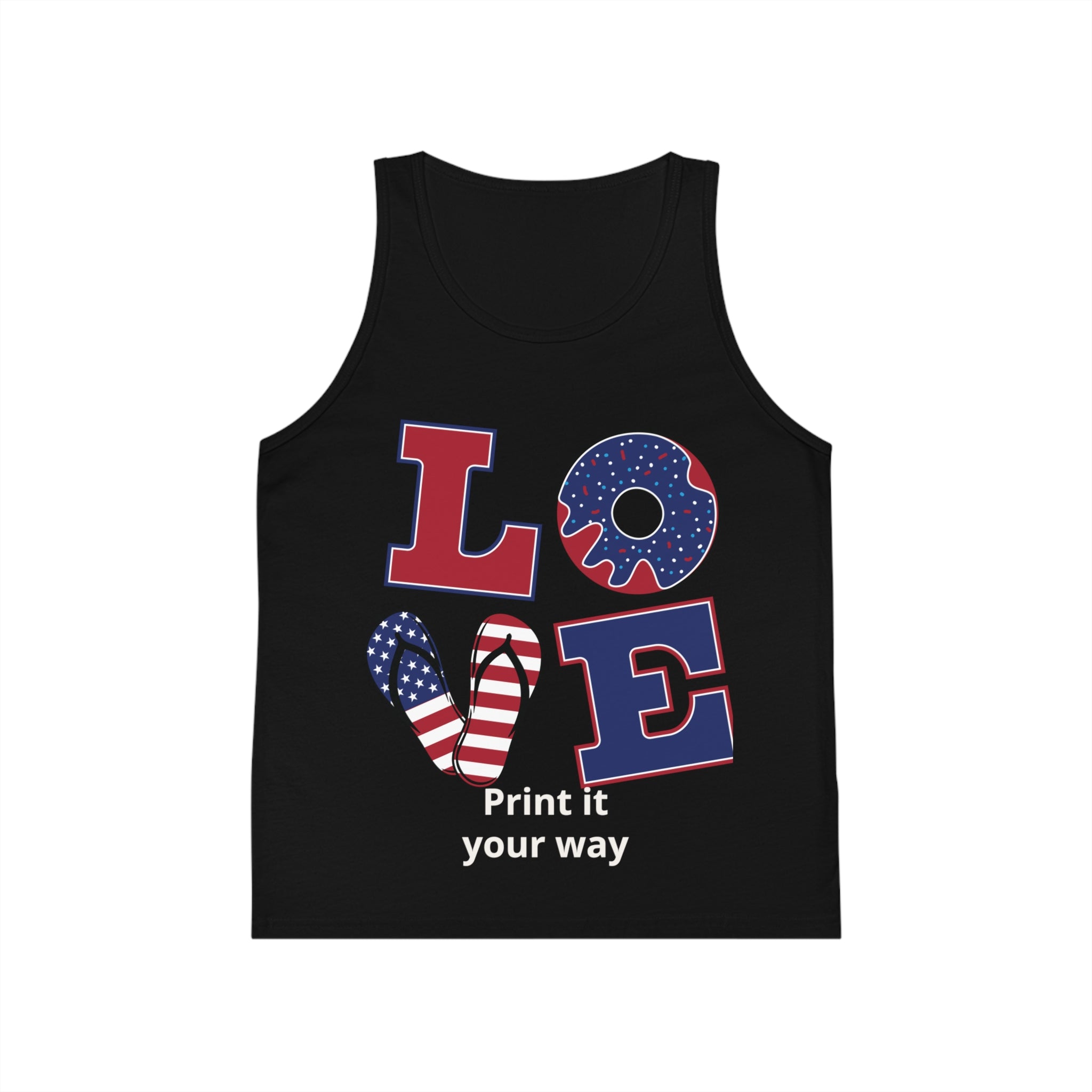 Patriotic 'LOVE' Peace Sign Kid's Jersey Tank Top