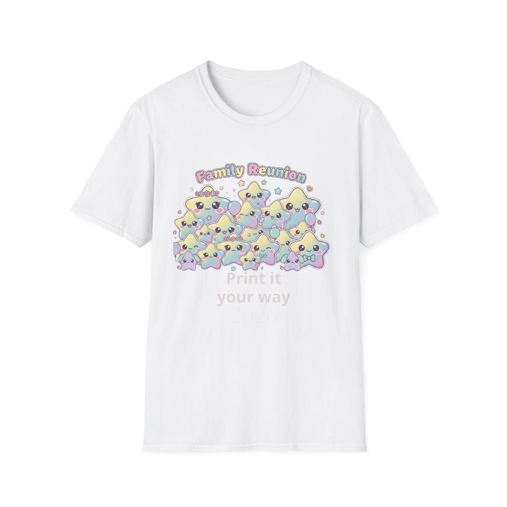 Family Reunion T-Shirt — Colorful Smiling Star Metallic