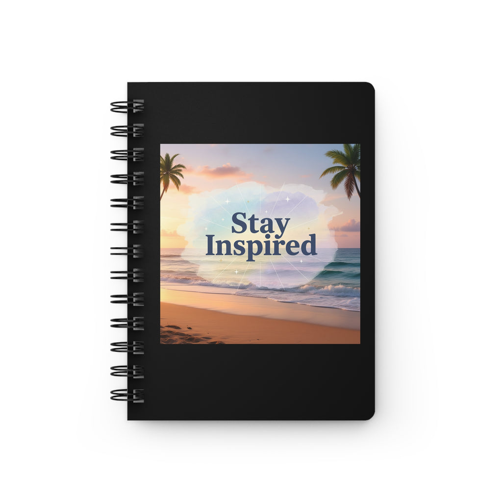 Stay Inspired Beach Spiral Notebook | Family Star (black)