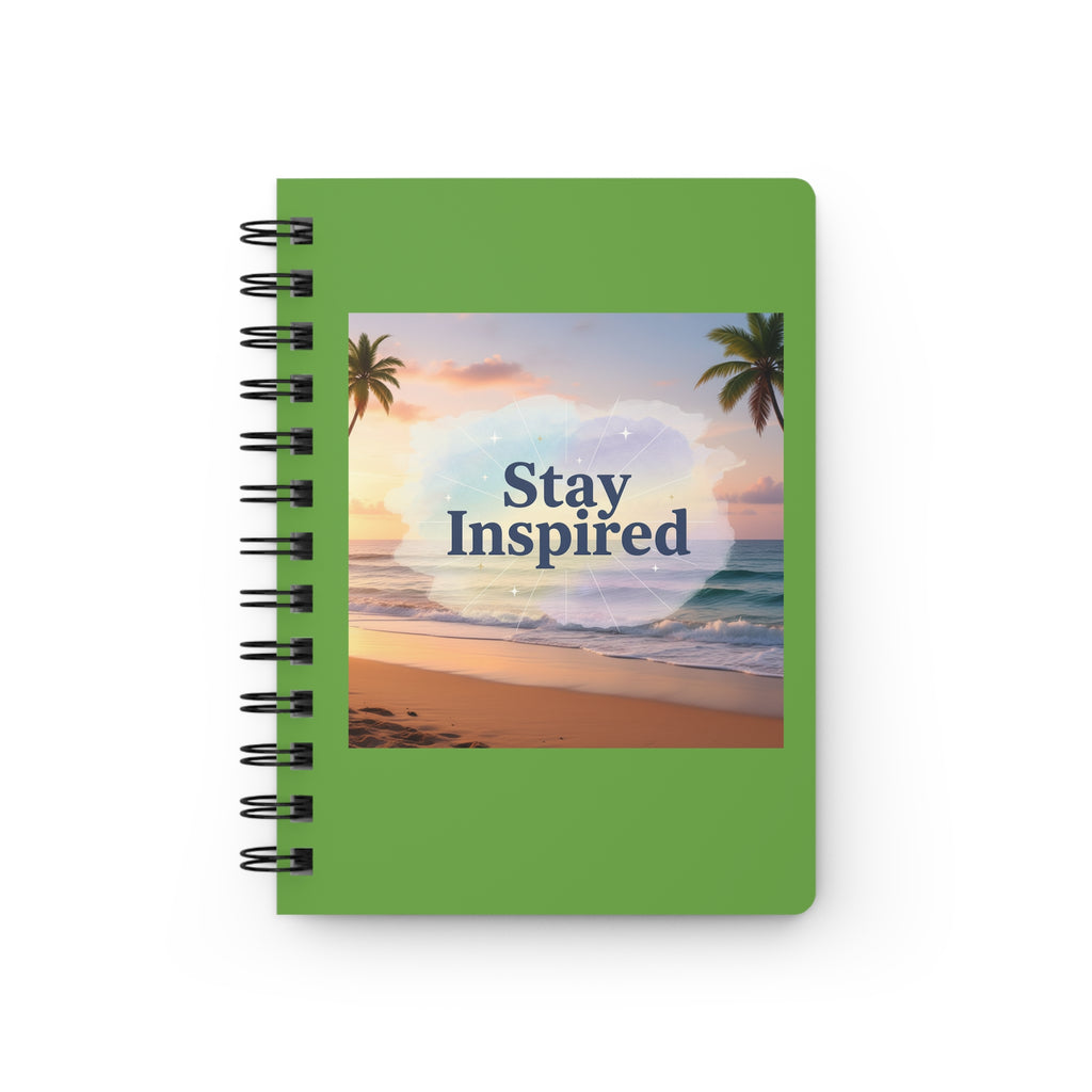 Stay Inspired Beach Spiral Notebook | Family Star (light green)