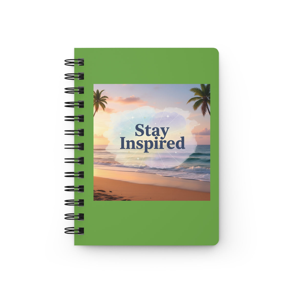 Stay Inspired Beach Spiral Notebook | Family Star (light green)