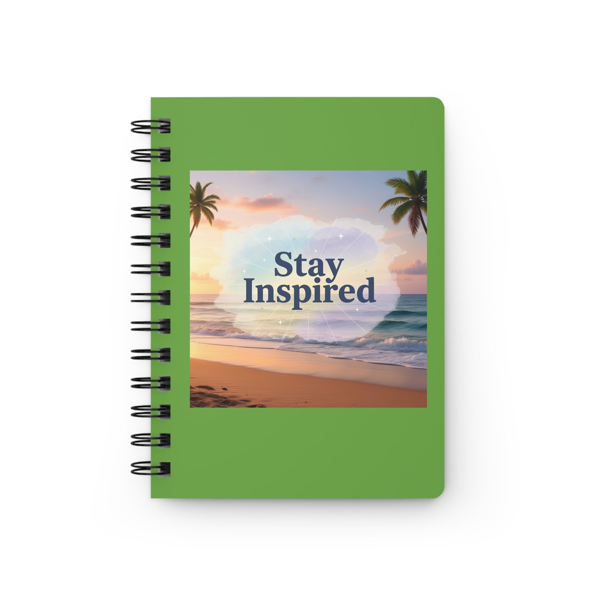 Stay Inspired Beach Spiral Notebook | Family Star (light green)