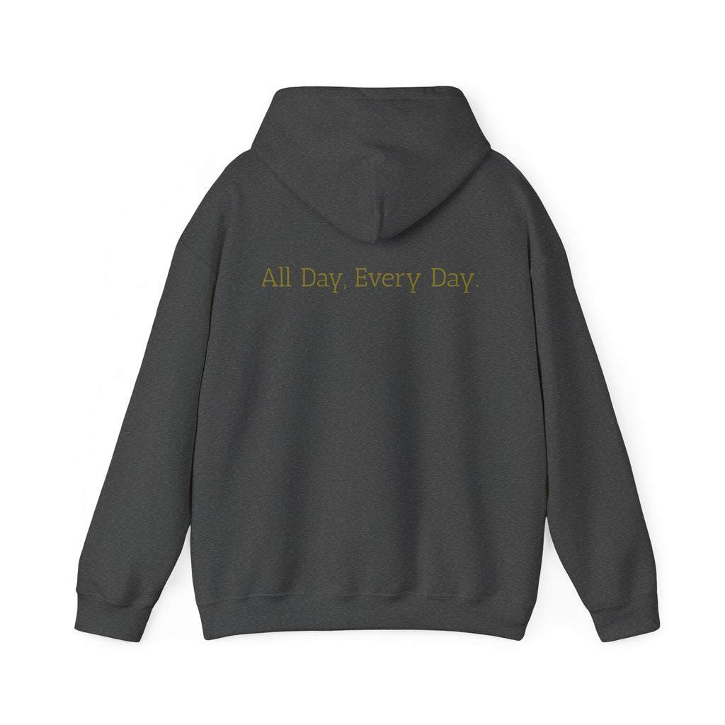 God's Problem Hoodie — "God's Problem" Front, "All Day, Every Day." Back | Minimal Faith Statement Sweatshirt