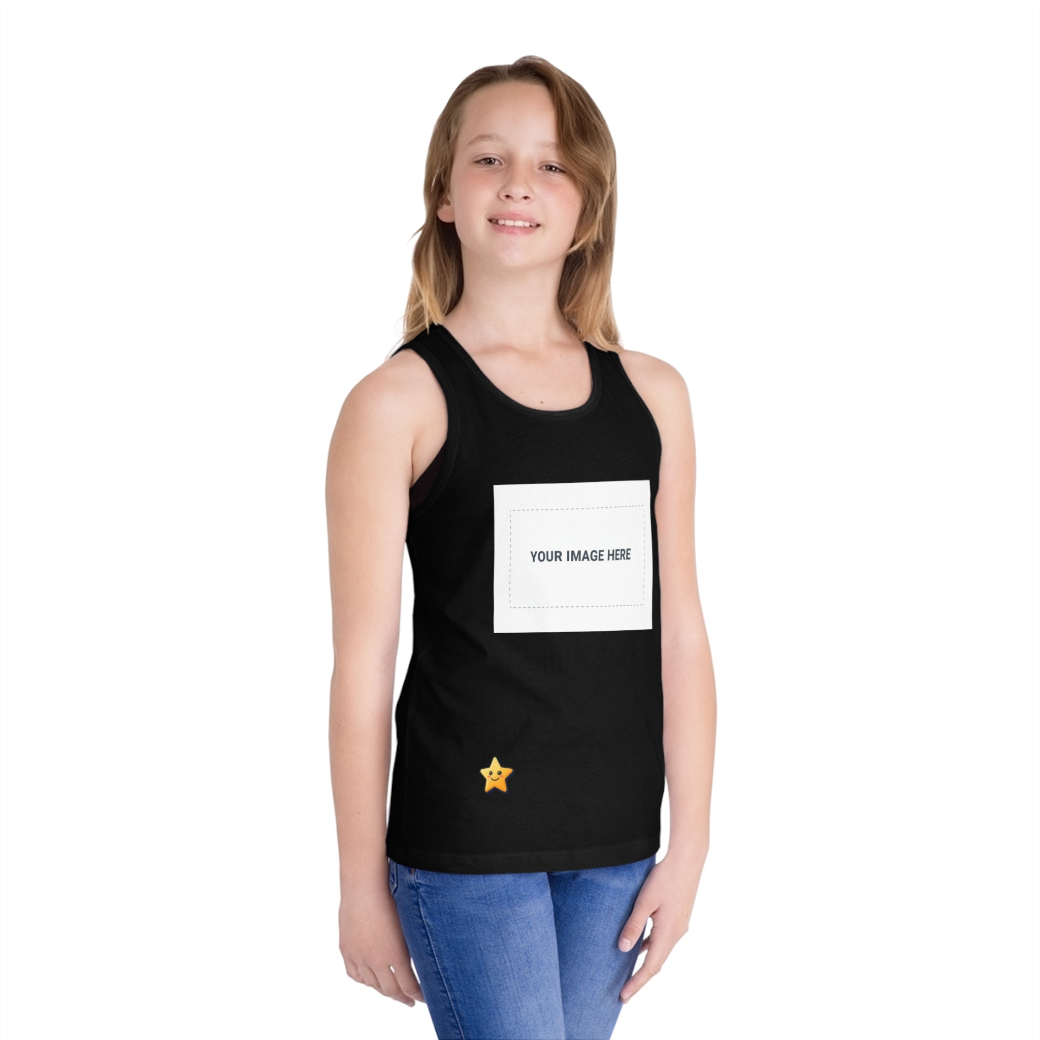 Family Star Kids Custom Photo Tank Top — Personalized Jersey Tee for Kids