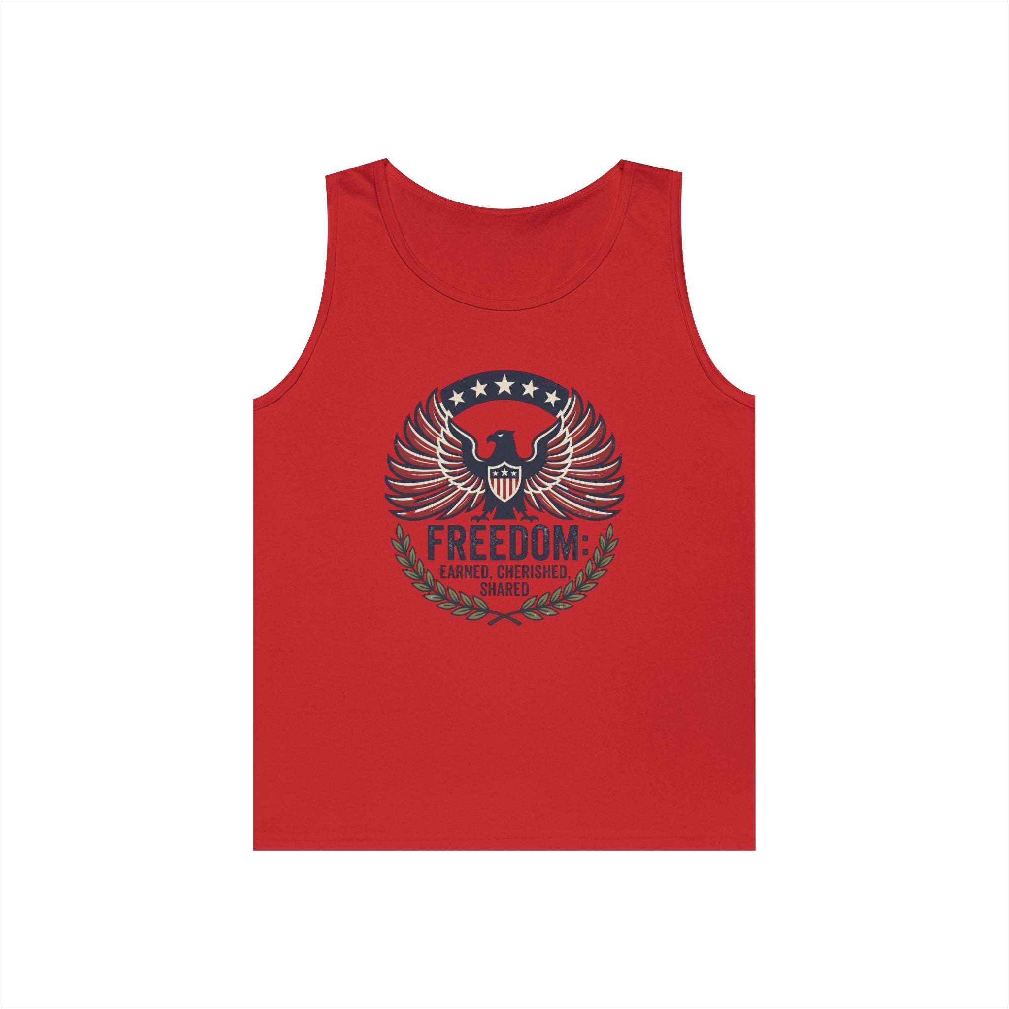 Freedom Eagle Tank Top — Patriotic Fireworks Graphic
