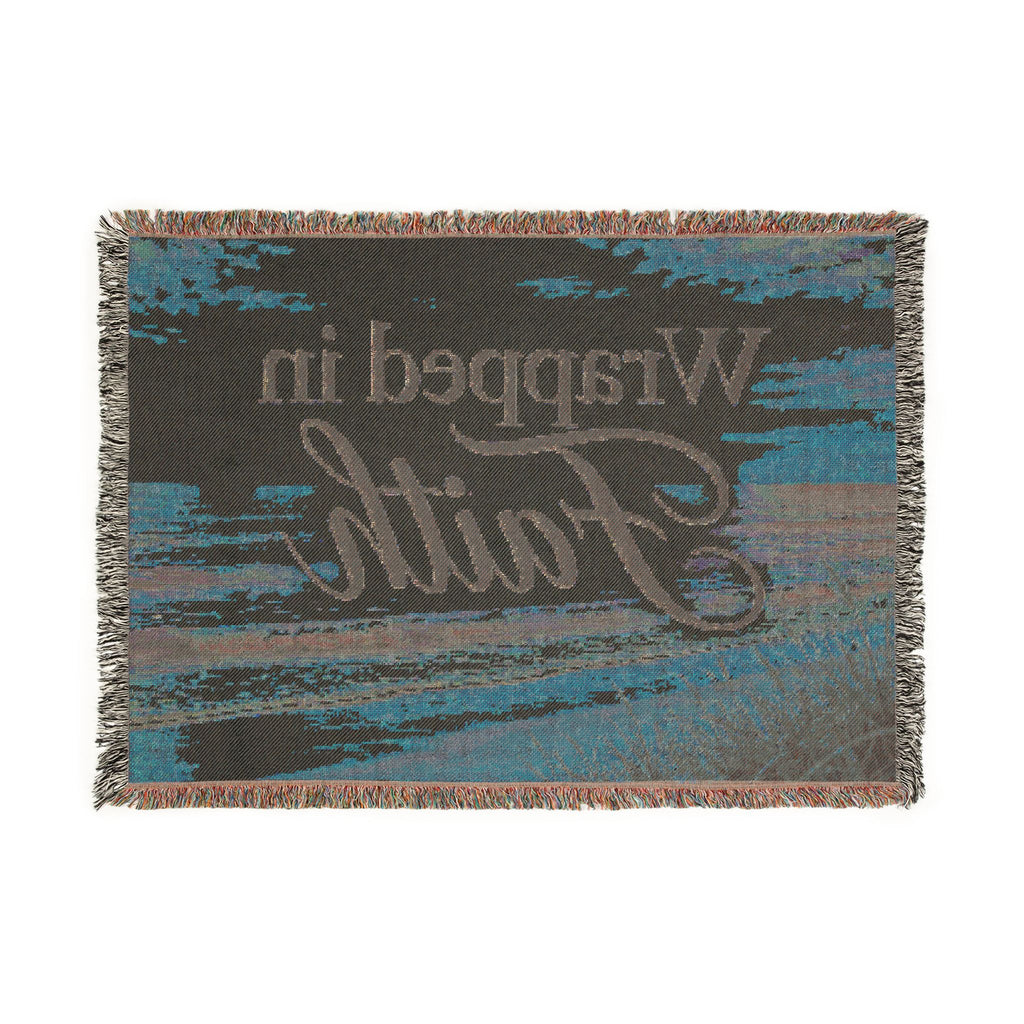 Faith Woven Blanket — "Wrapped in Faith w/sunset" Inspirational Throw