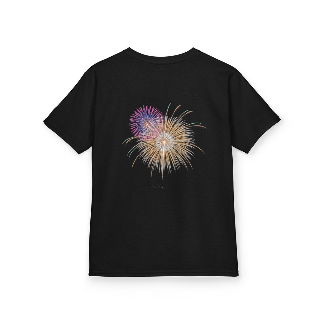 Kids Tee — 4th of July Fireworks American Flag Design