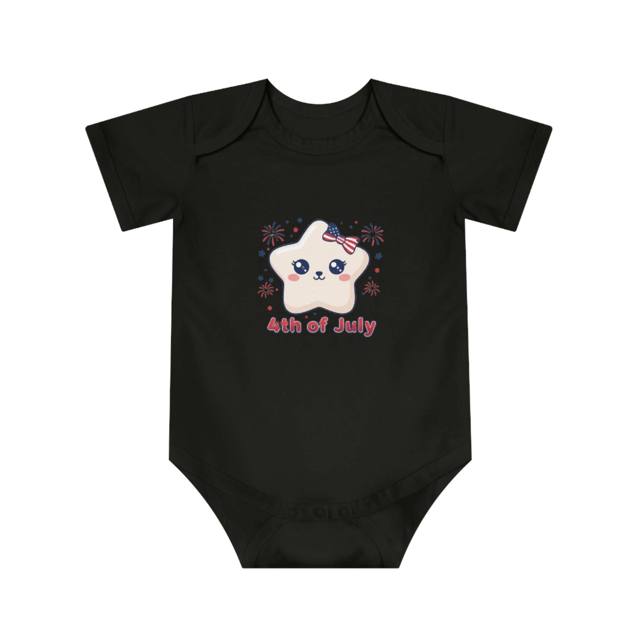 Kawaii Star 4th of July Baby Bodysuit — White Star