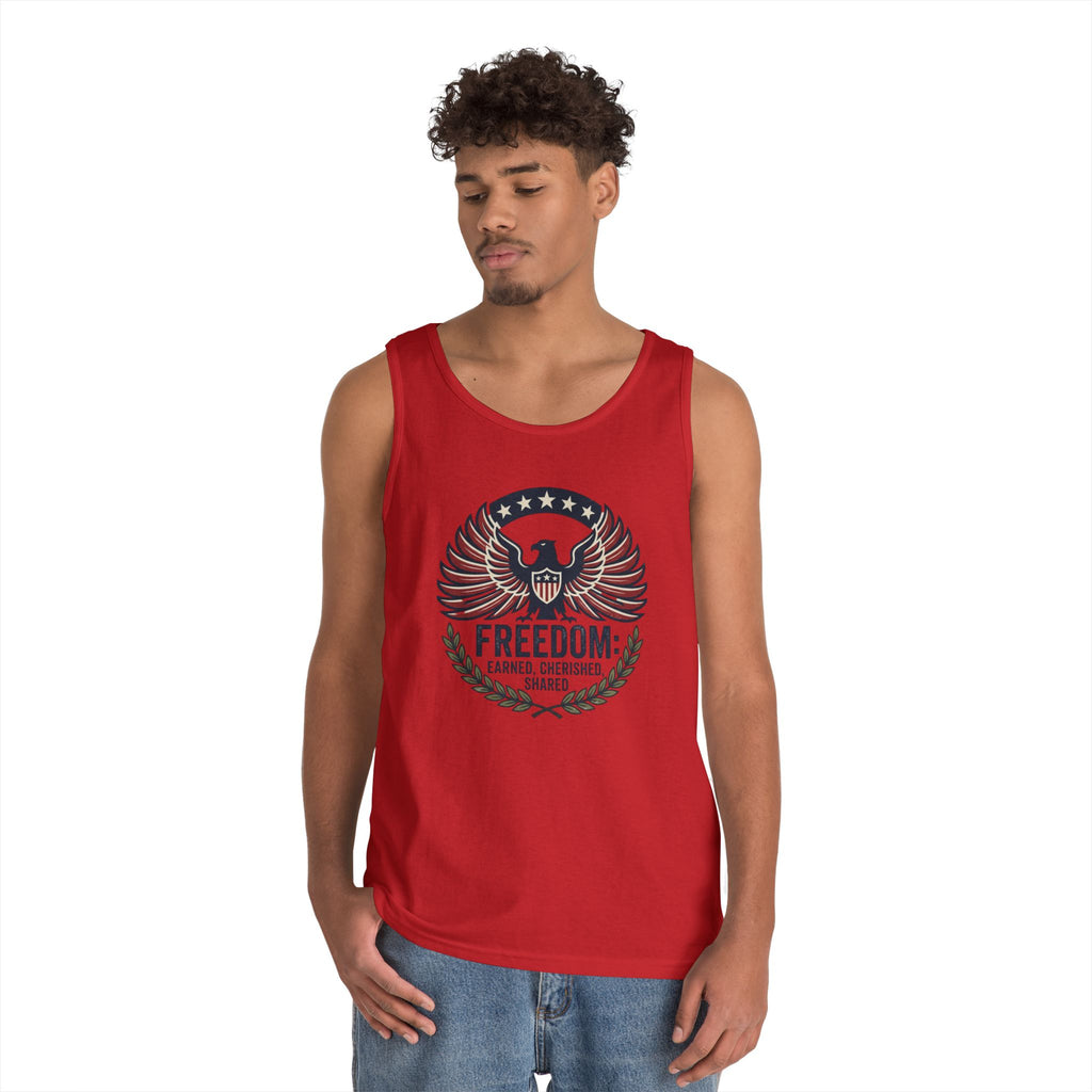 Freedom Eagle Tank Top — Patriotic Fireworks Graphic