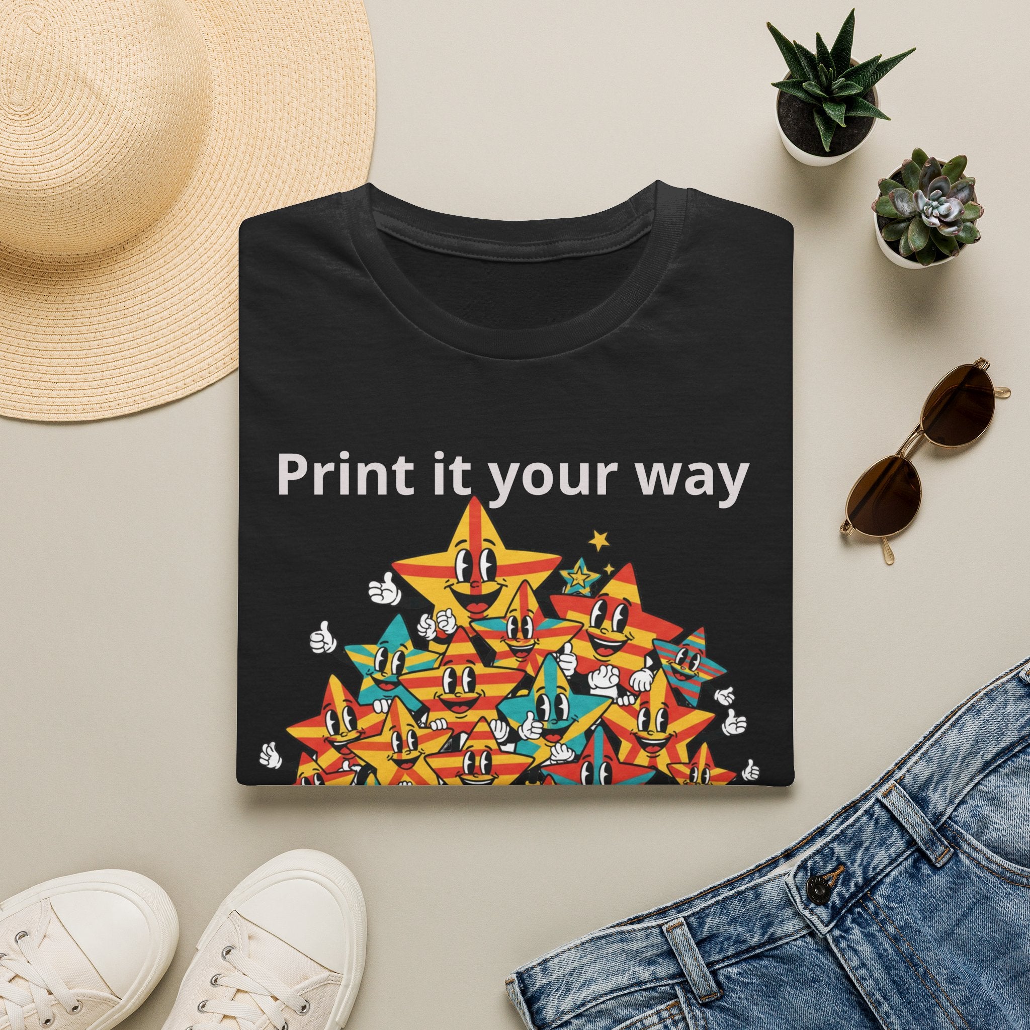 Family Reunion T-Shirt — Colorful Smiling Star Pile
