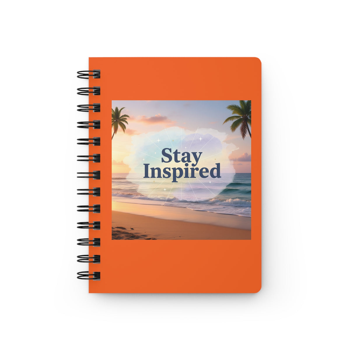 Stay Inspired Beach Spiral Notebook | Family Star (orange)
