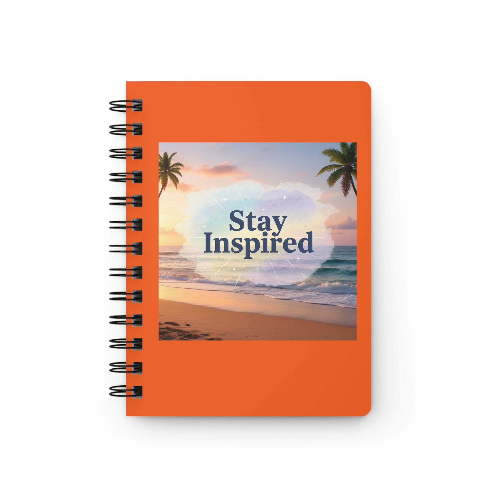 Stay Inspired Beach Spiral Notebook | Family Star (orange)