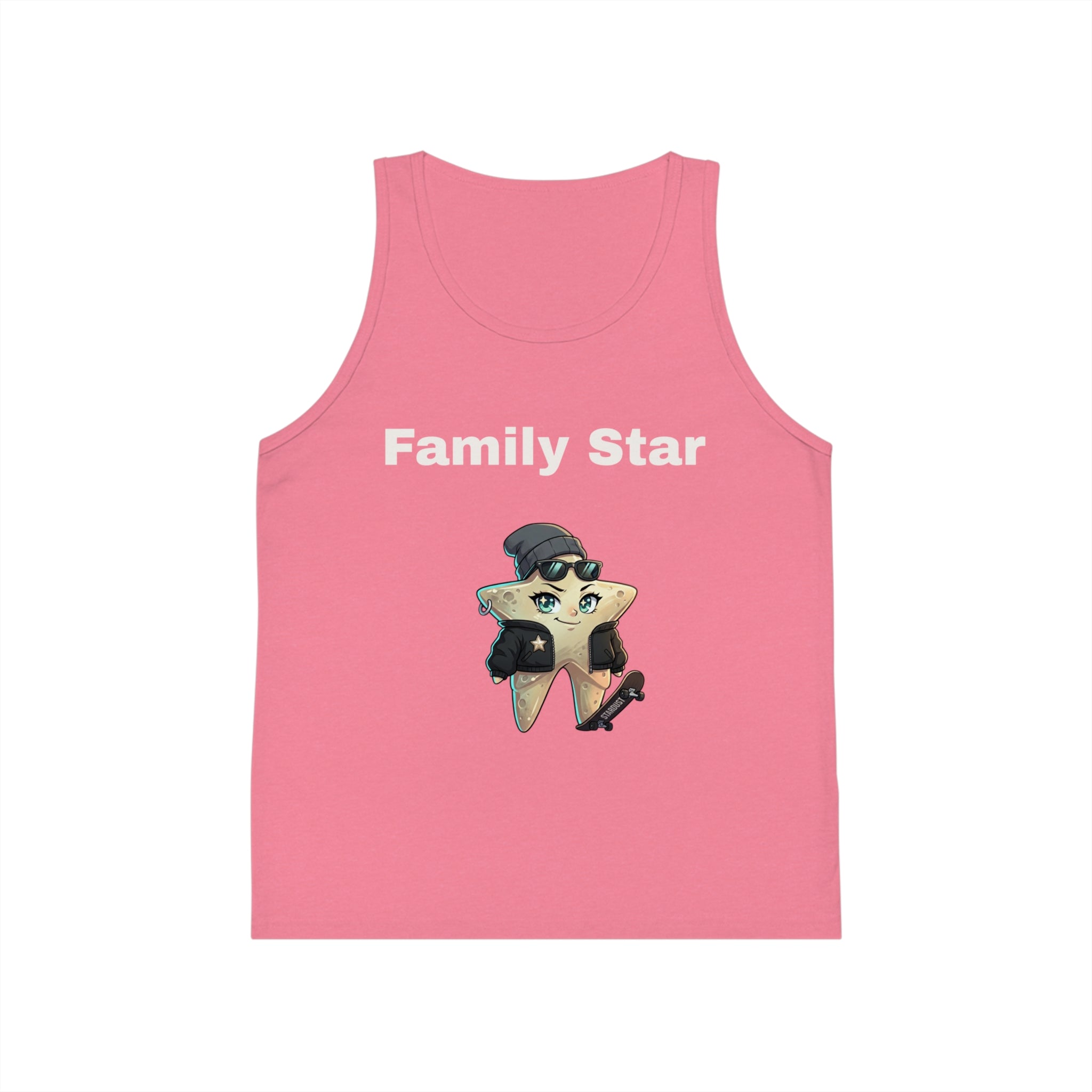 Kids' Tank Top — "Family Star" Girl Motorcycle Star Graphic