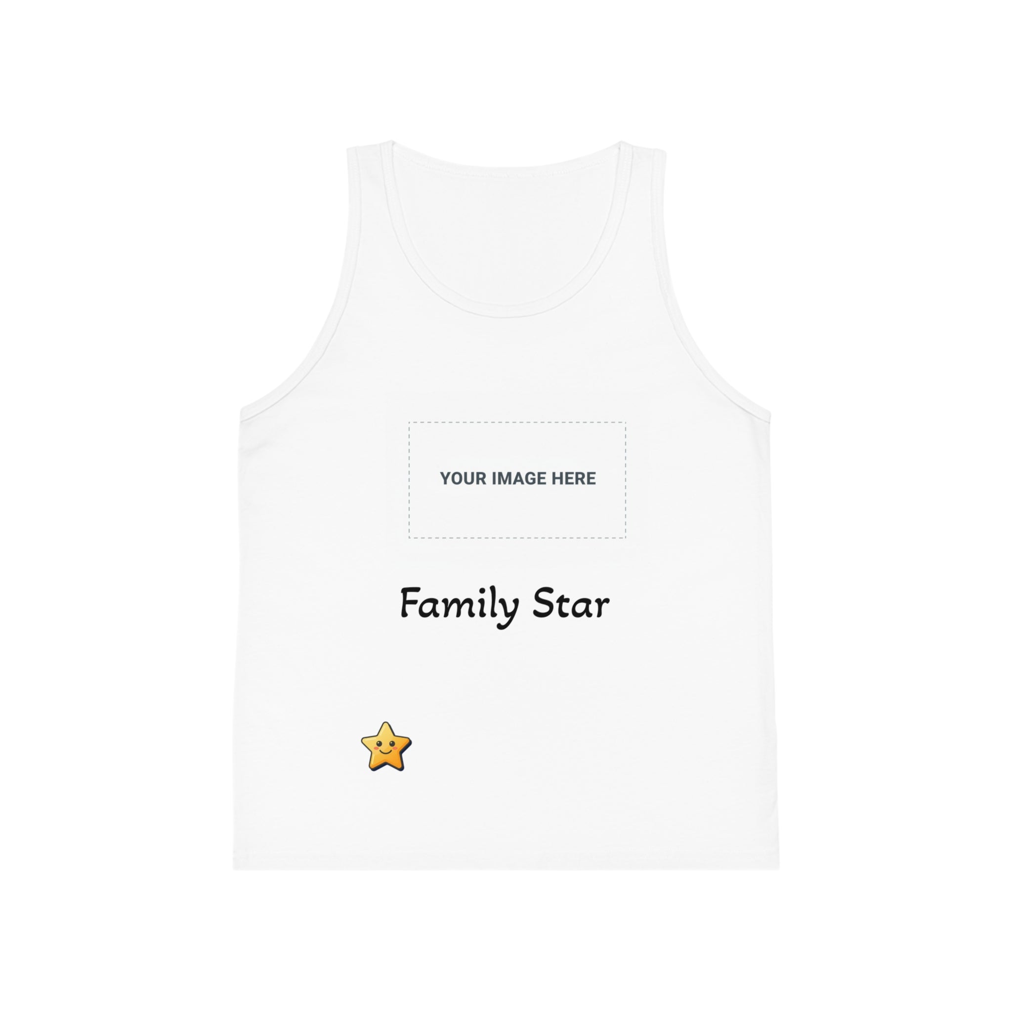 Family Star Kids Custom Photo Tank Top — Personalized Jersey Tee for Kids