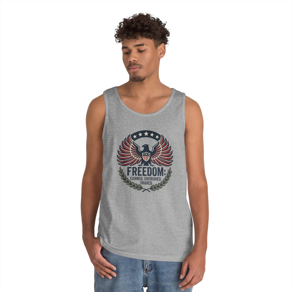 Freedom Eagle Tank Top — Patriotic Fireworks Graphic