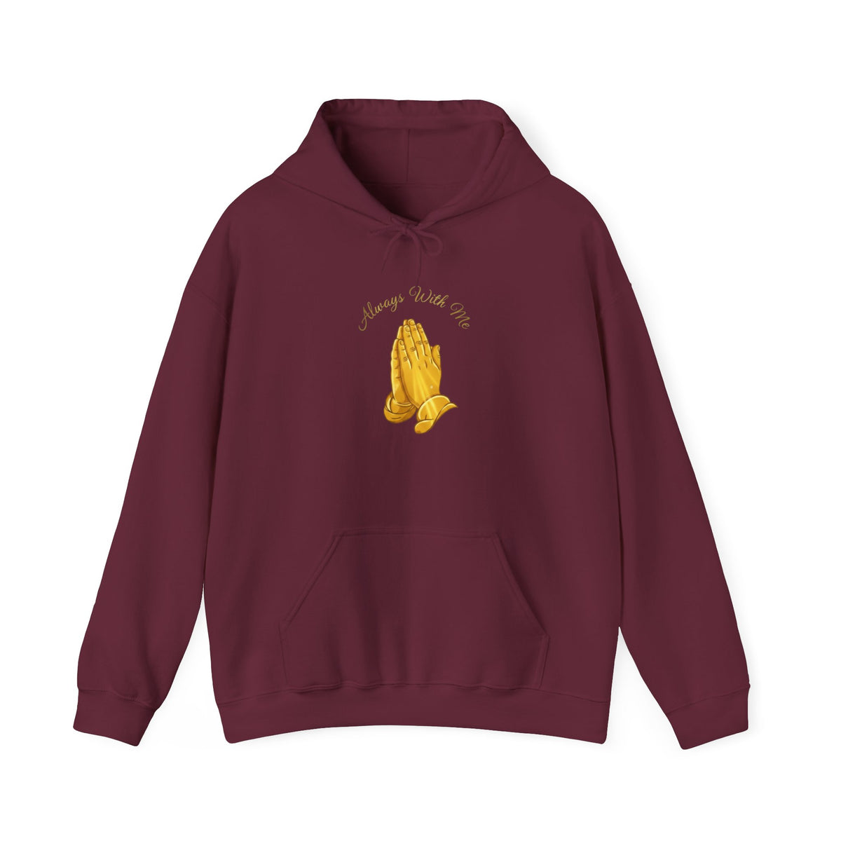 "Always With Me" Golden Praying Hands Hoodie