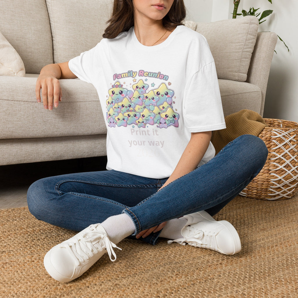 Family Reunion T-Shirt — Colorful Smiling Star Metallic